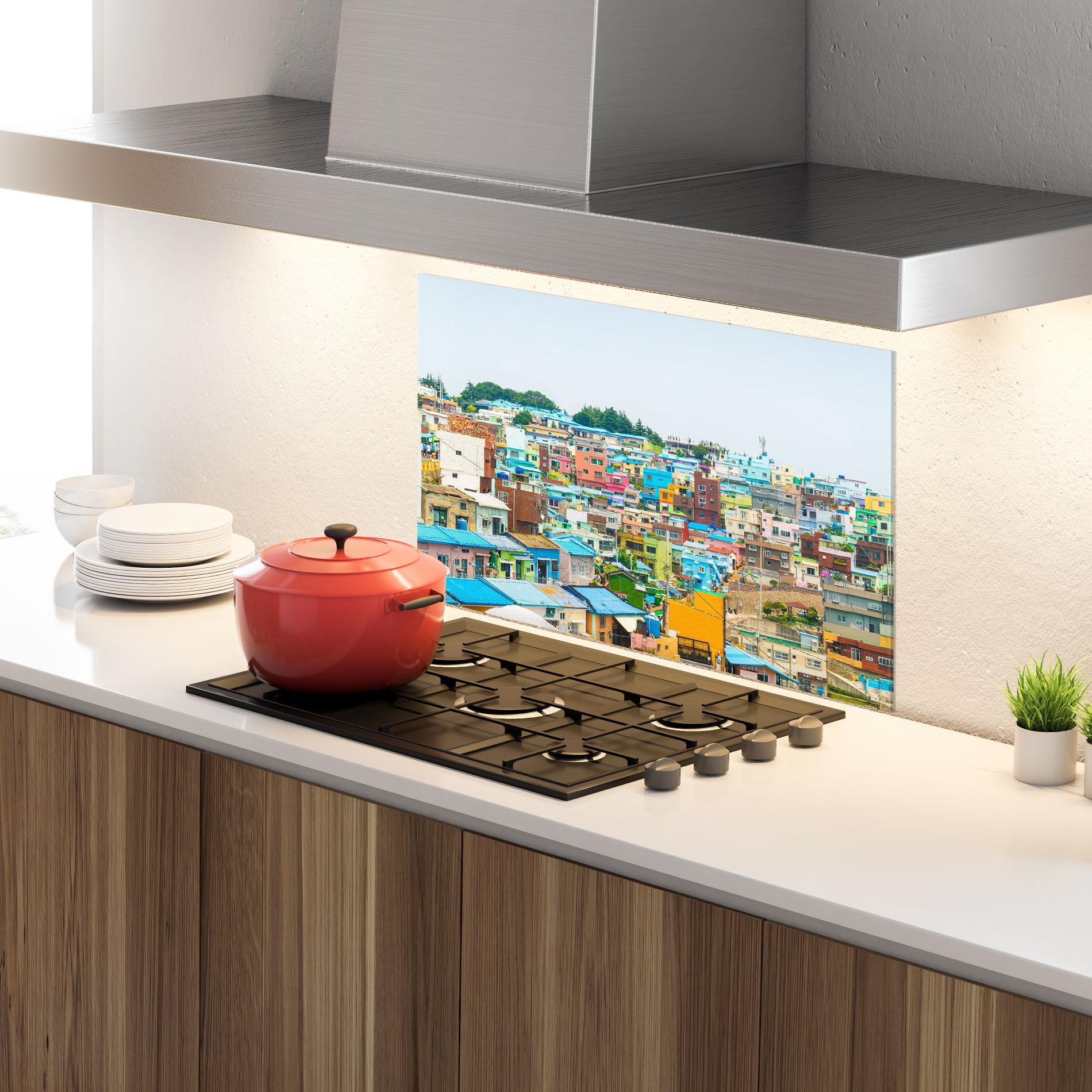 Panou Sticla Bucatarie Gamcheon Culture mockup 4