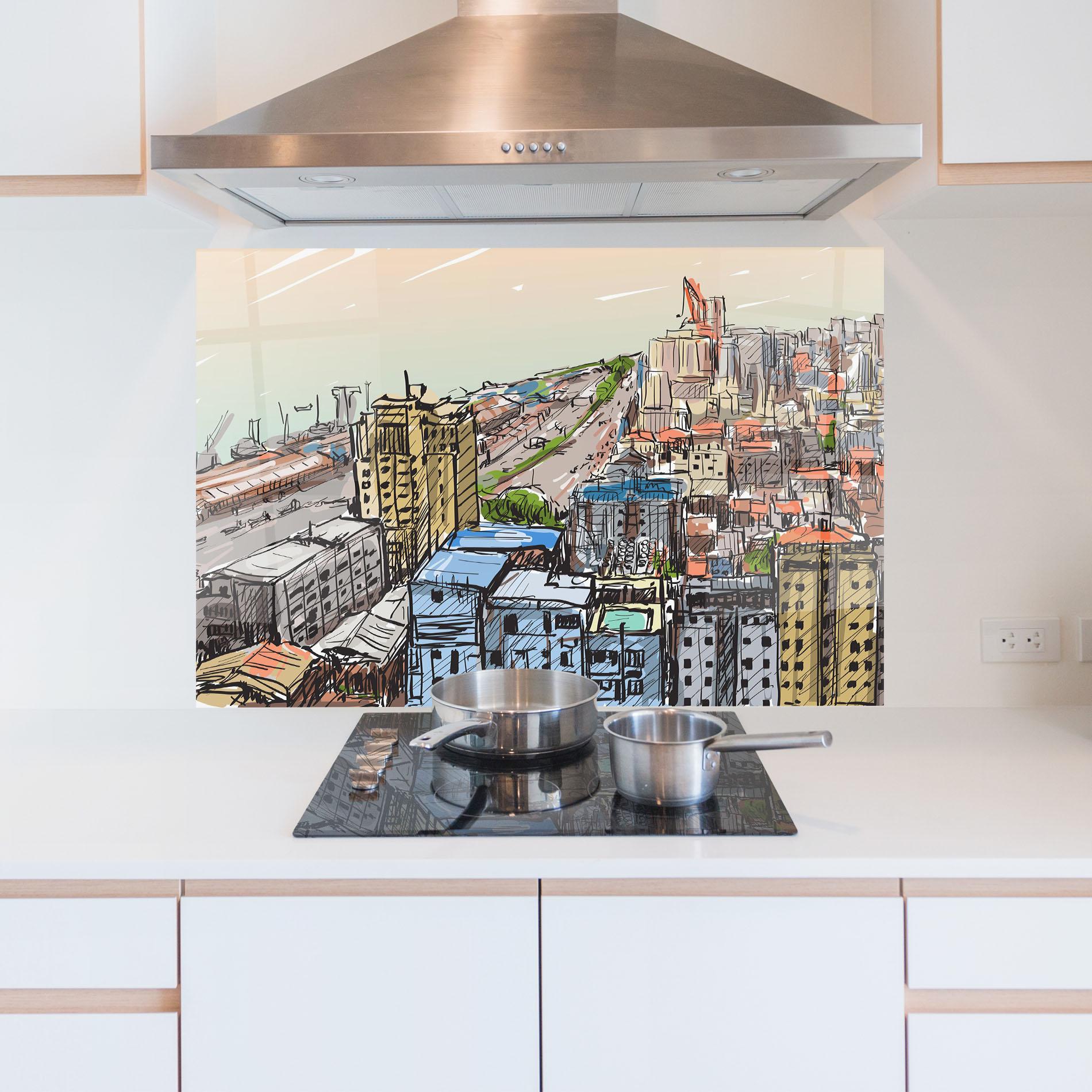 Panou Sticla Bucatarie Big African City mockup 5