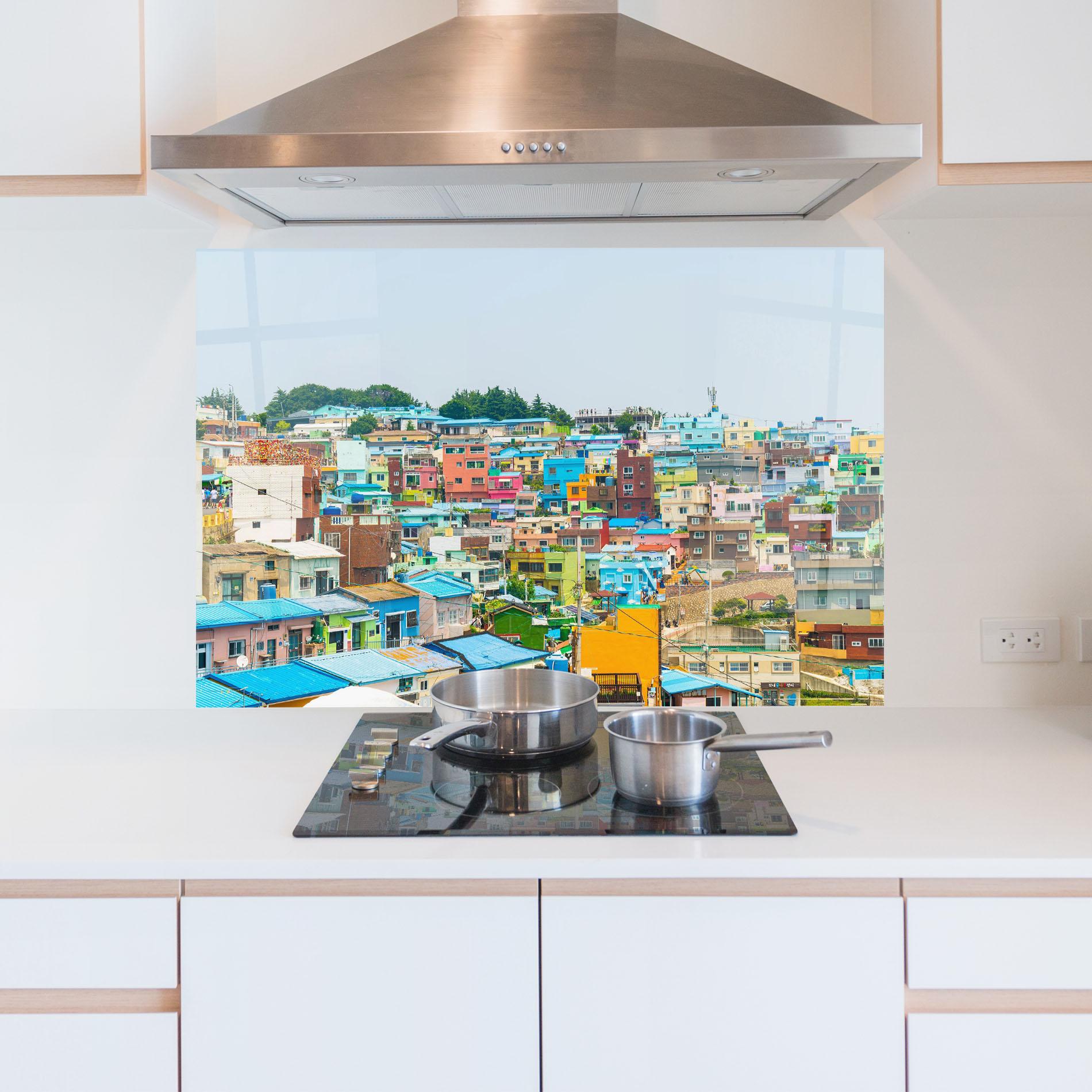 Panou Sticla Bucatarie Gamcheon Culture mockup 5