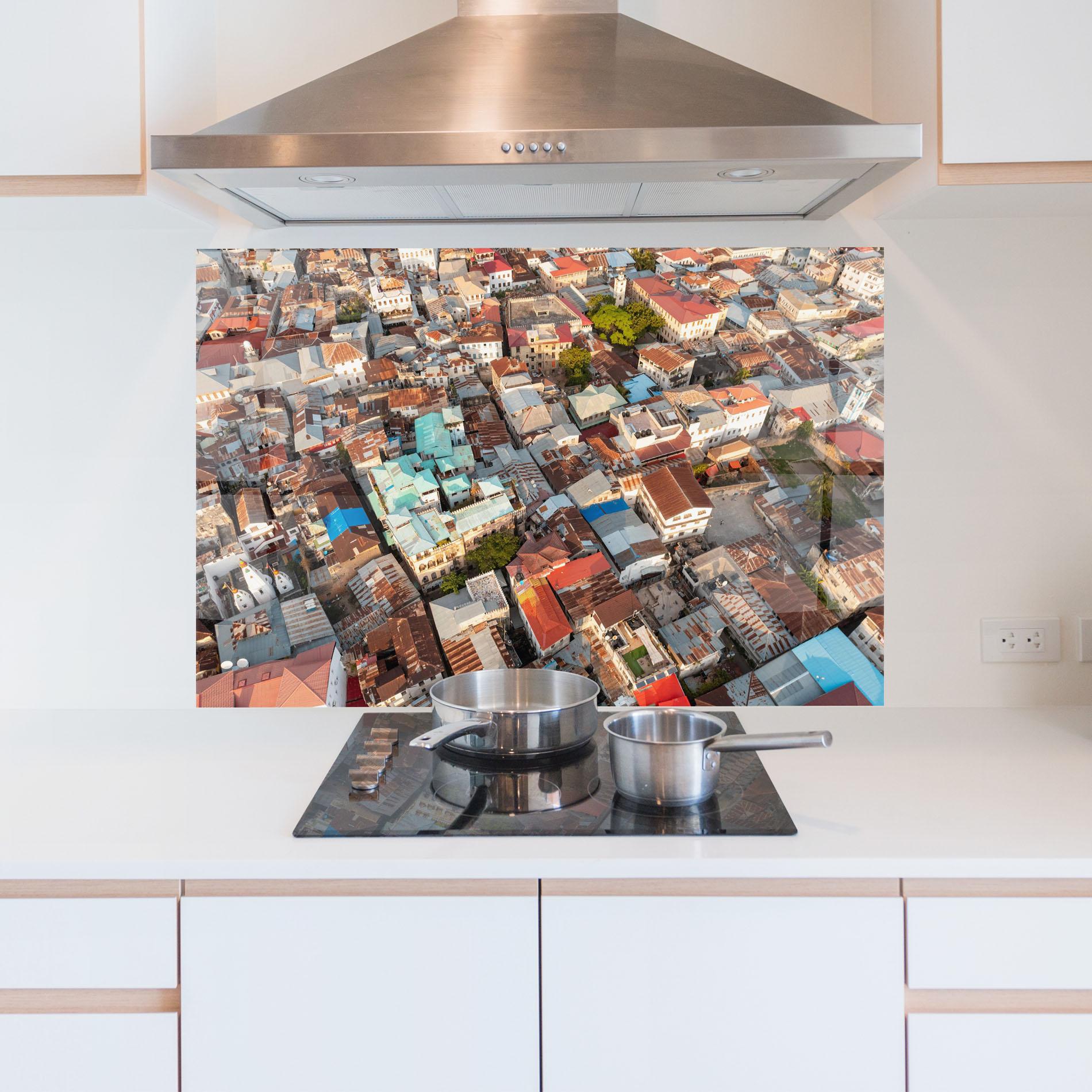 Panou Sticla Bucatarie Island Tanzania Buildings mockup 5