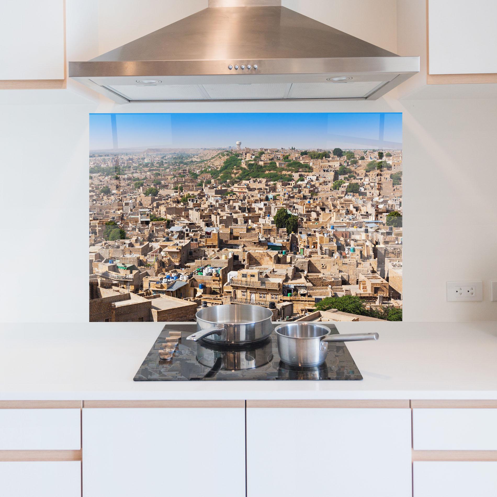 Panou Sticla Bucatarie Jaisalmer Panorama View mockup 5