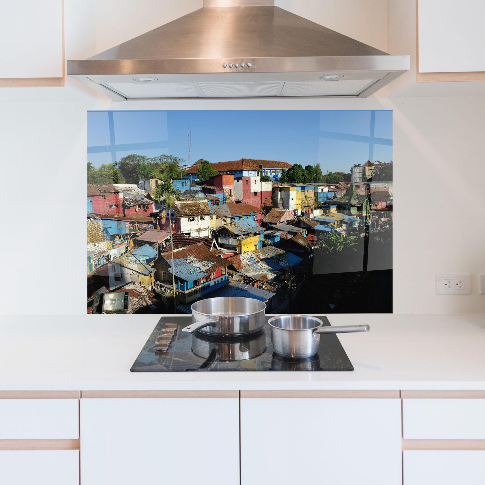 Panou Sticla Bucatarie Slum Building mockup 5