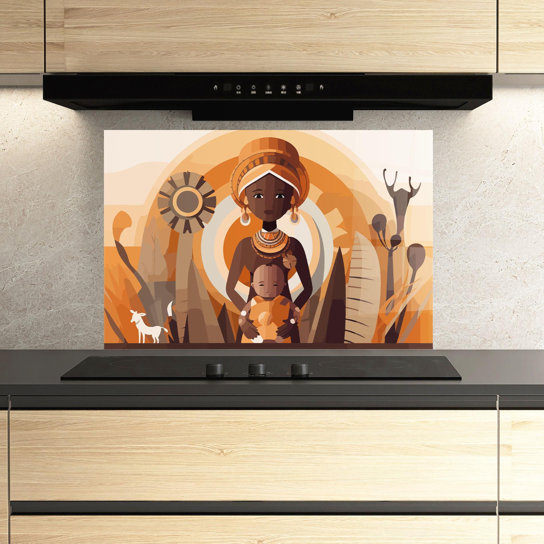 Panou Sticla Bucatarie African Baby mockup 3