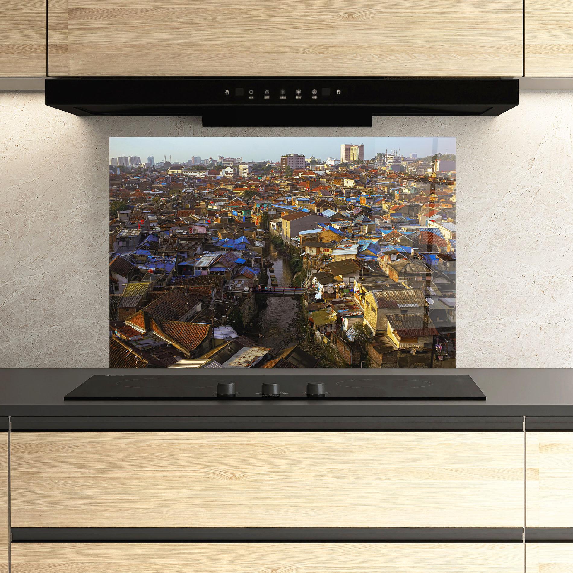 Panou Sticla Bucatarie Bandung Golden Hour mockup 3