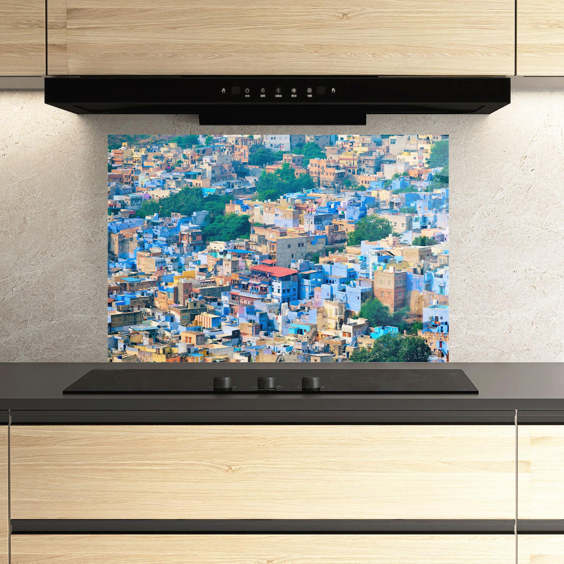 Panou Sticla Bucatarie Building Rajasthan India mockup 3