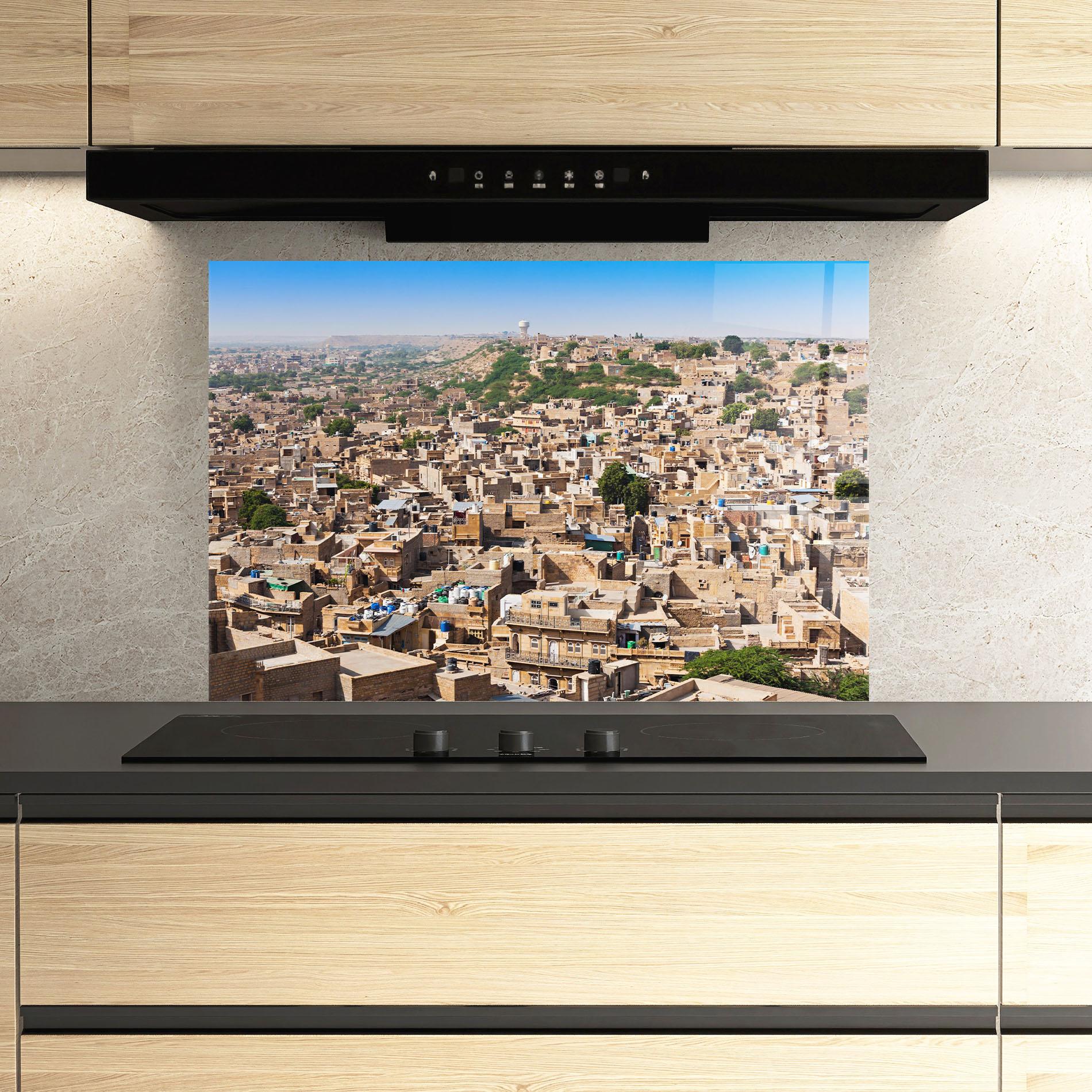 Panou Sticla Bucatarie Jaisalmer Panorama View mockup 3