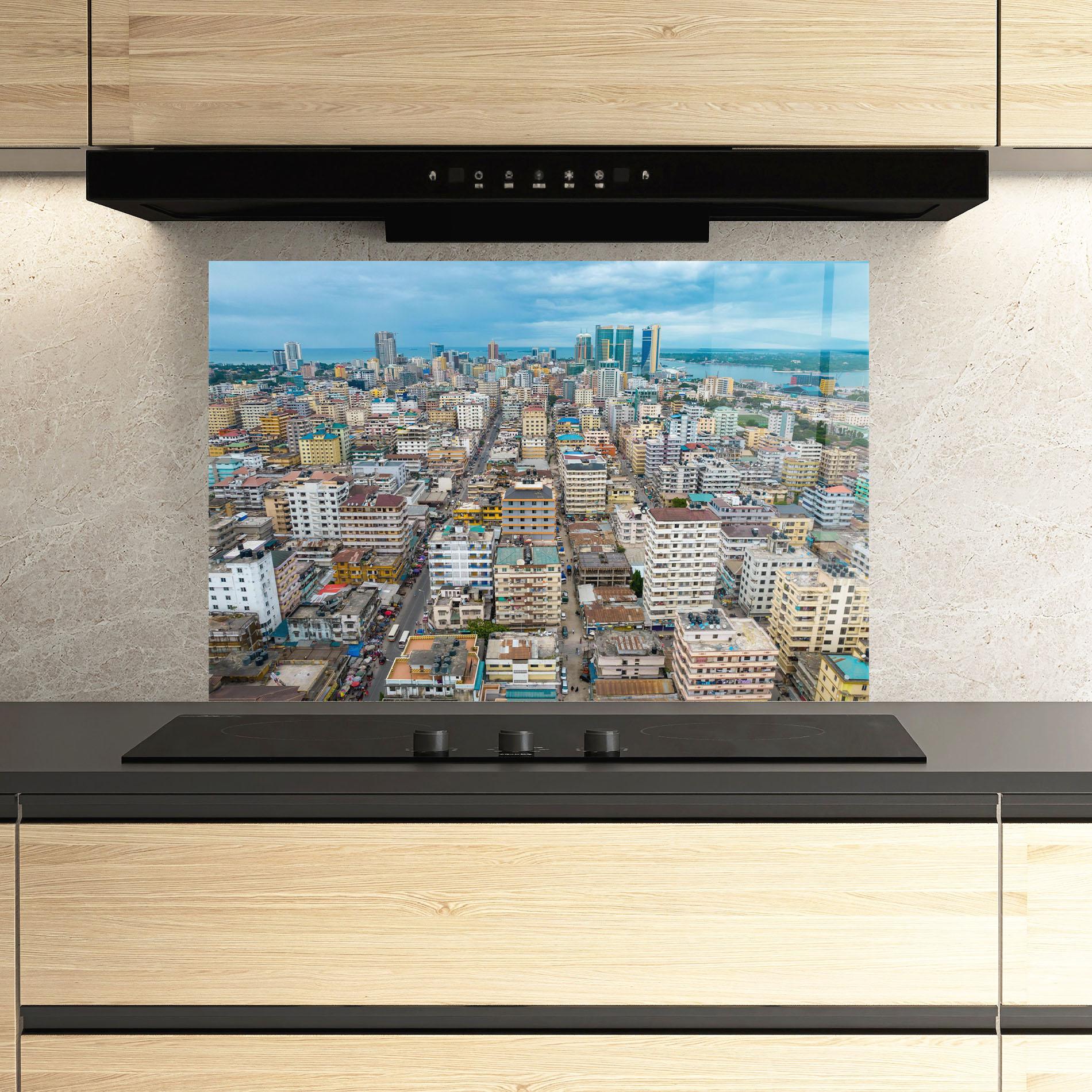 Panou Sticla Bucatarie Tanzania Building View mockup 3