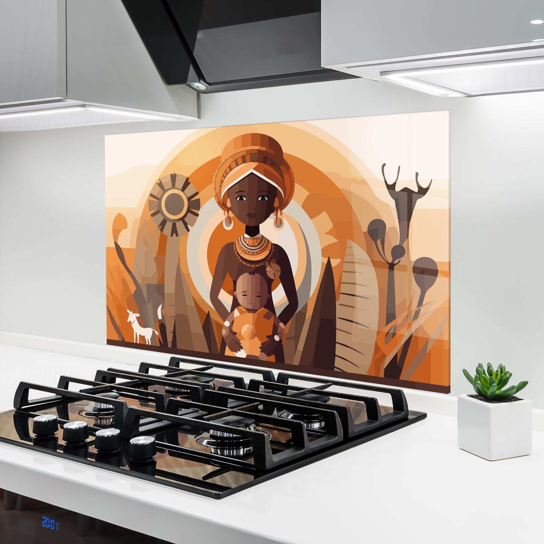 Panou Sticla Bucatarie African Baby mockup 6