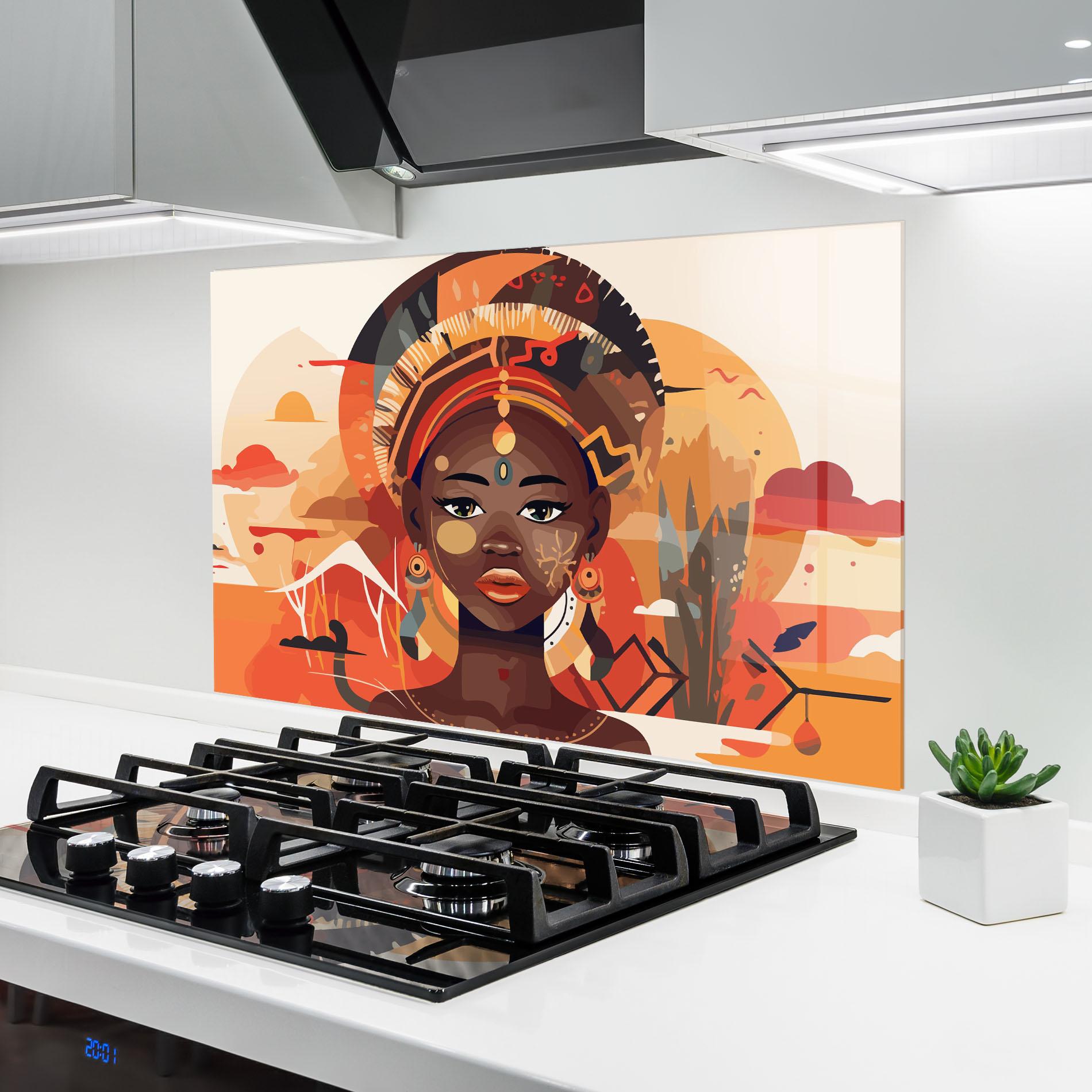 Panou Sticla Bucatarie African Child Art mockup 6