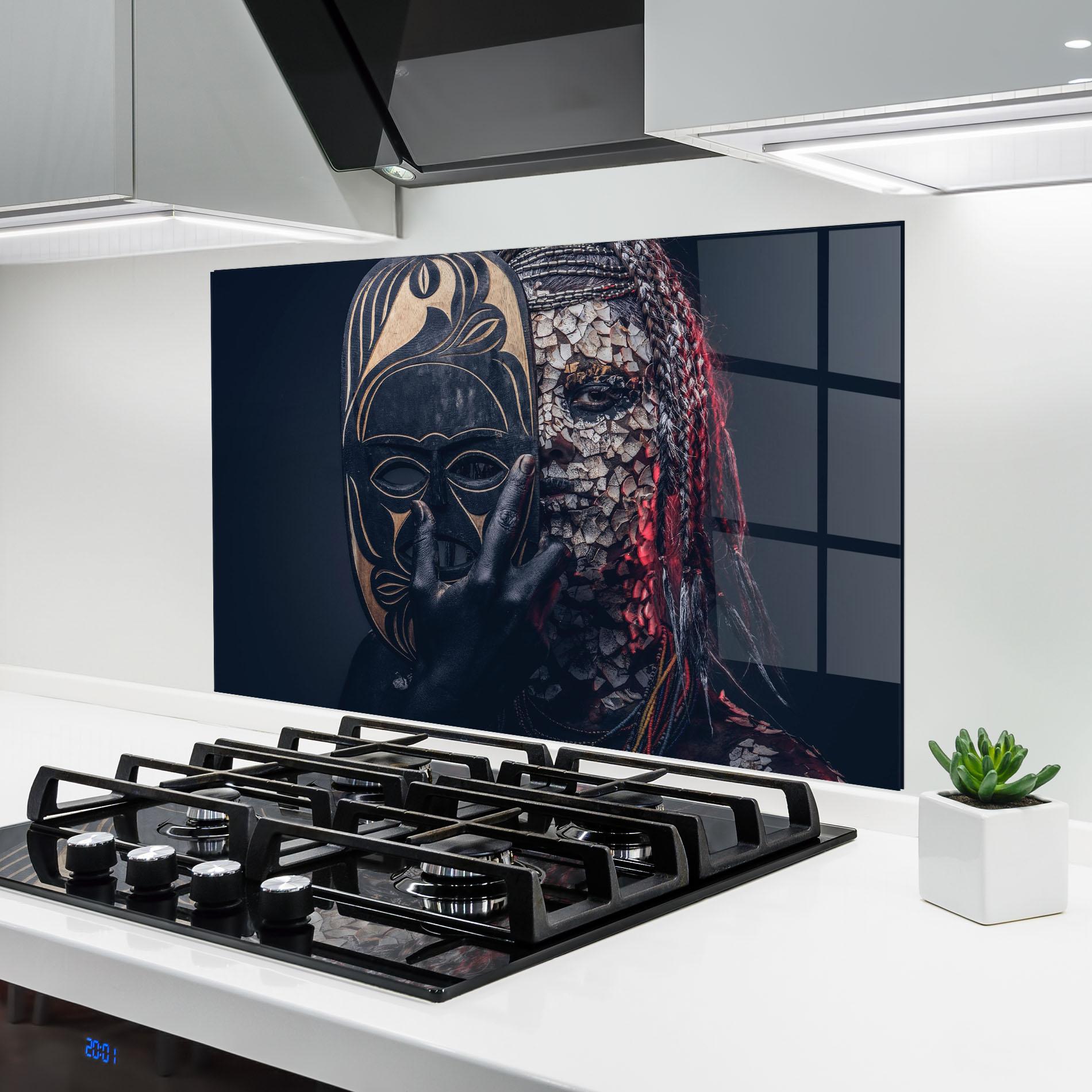 Panou Sticla Bucatarie African Tribe Costume mockup 6