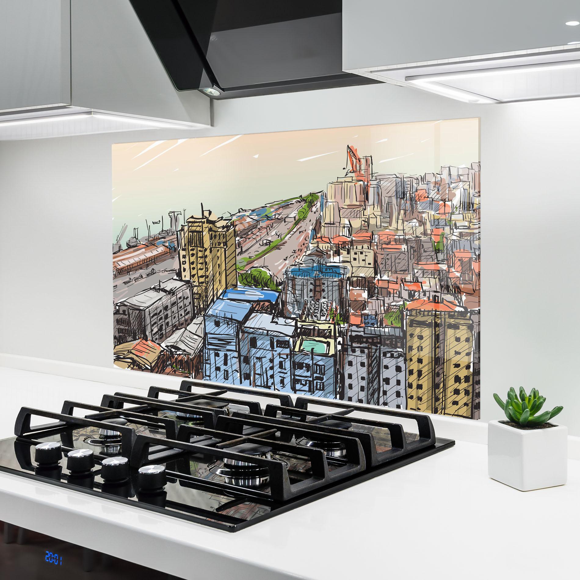 Panou Sticla Bucatarie Big African City mockup 6