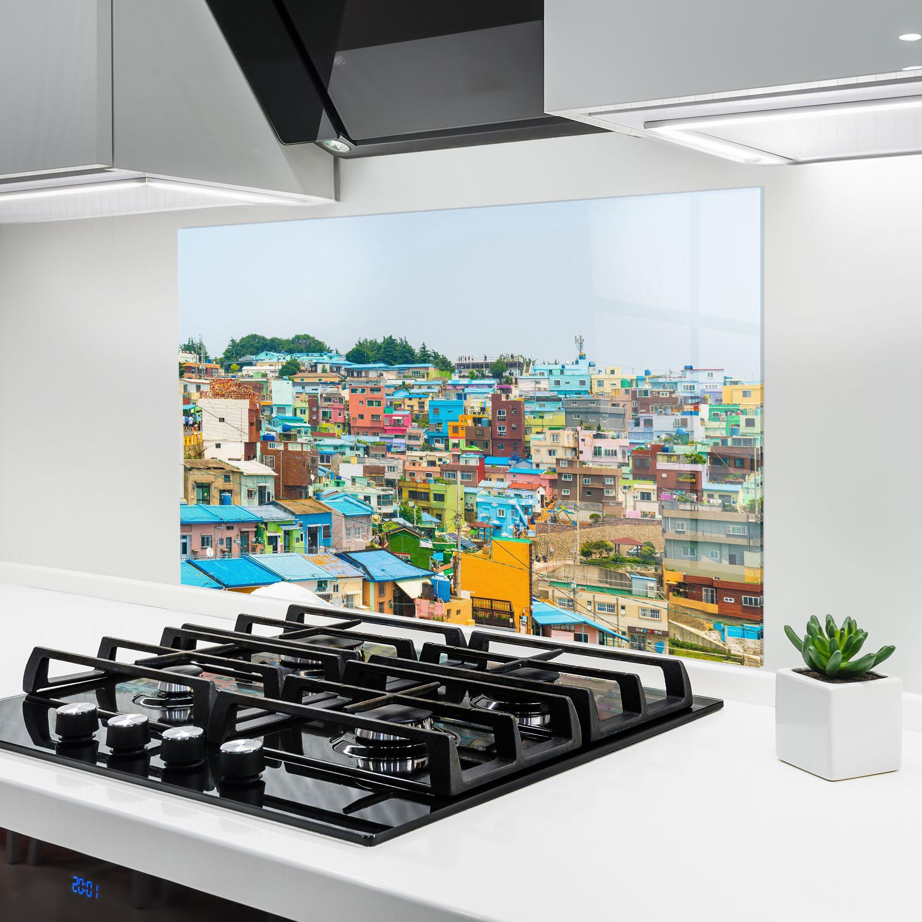 Panou Sticla Bucatarie Gamcheon Culture mockup 6