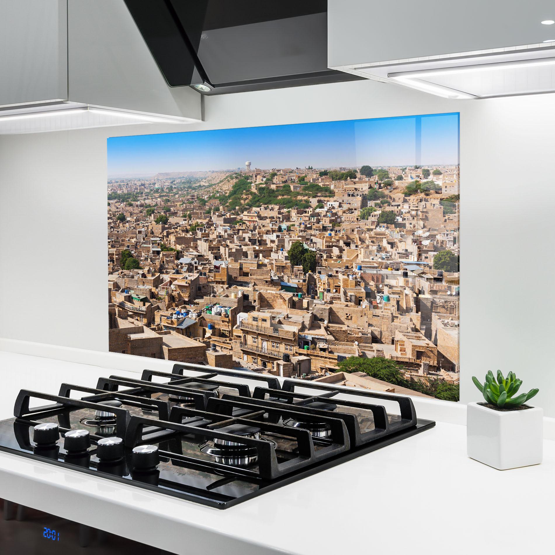 Panou Sticla Bucatarie Jaisalmer Panorama View mockup 6