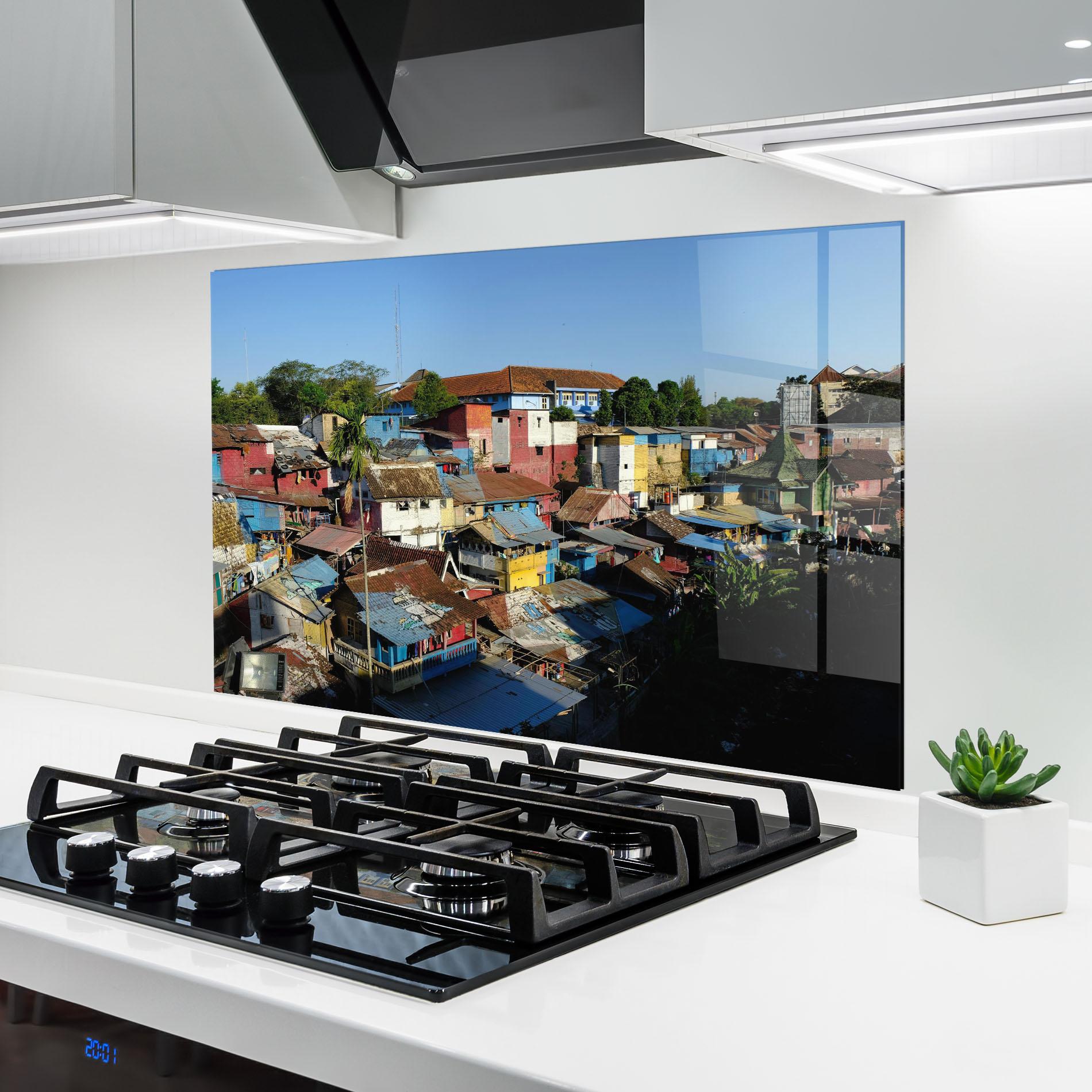 Panou Sticla Bucatarie Slum Building mockup 6