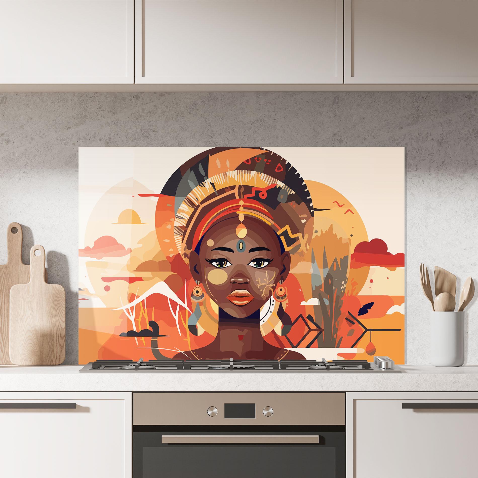 Panou Sticla Bucatarie African Child Art mockup 7