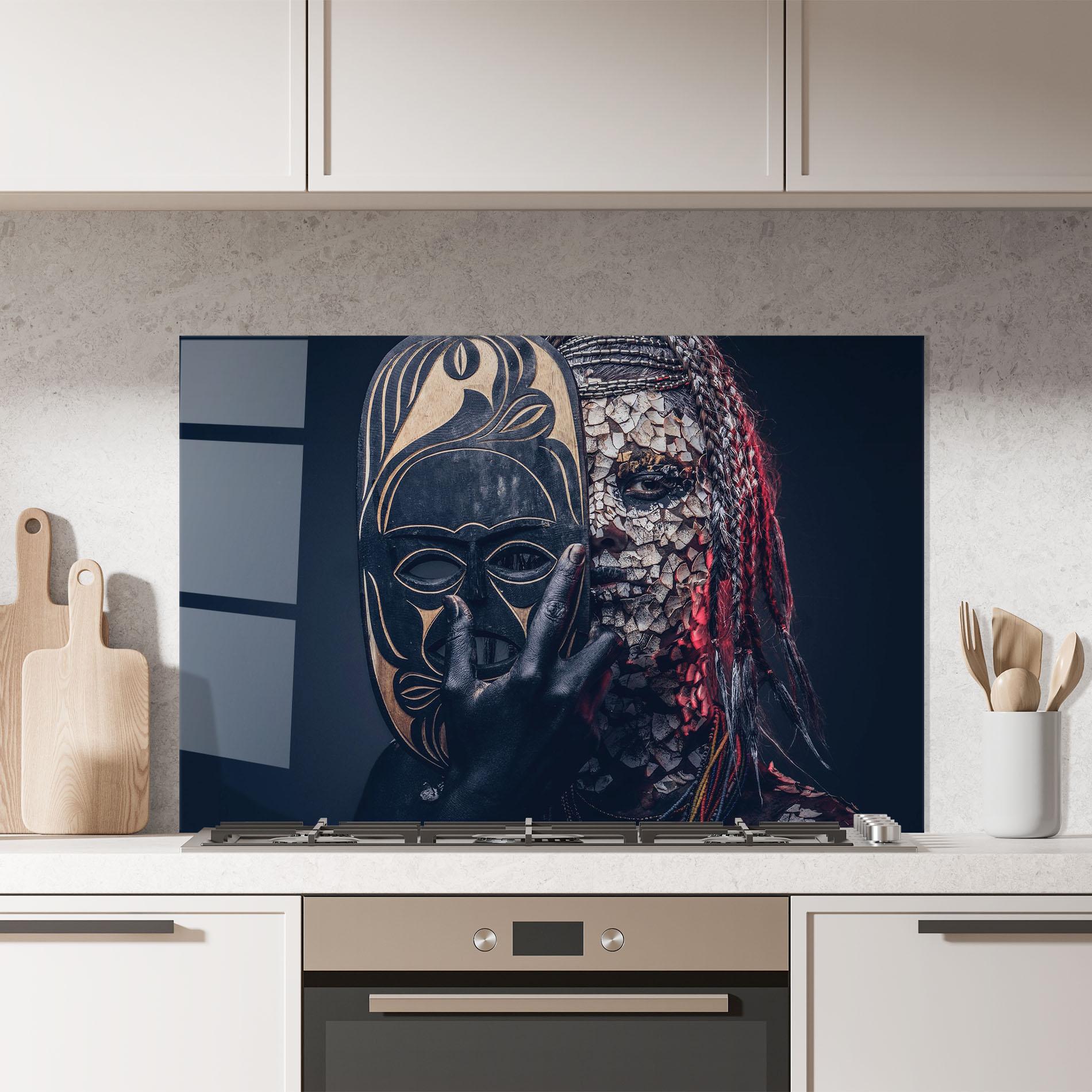 Panou Sticla Bucatarie African Tribe Costume mockup 7