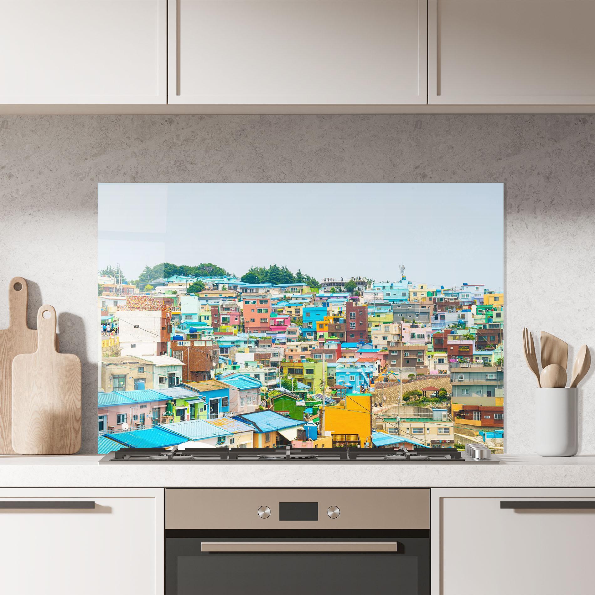 Panou Sticla Bucatarie Gamcheon Culture mockup 7