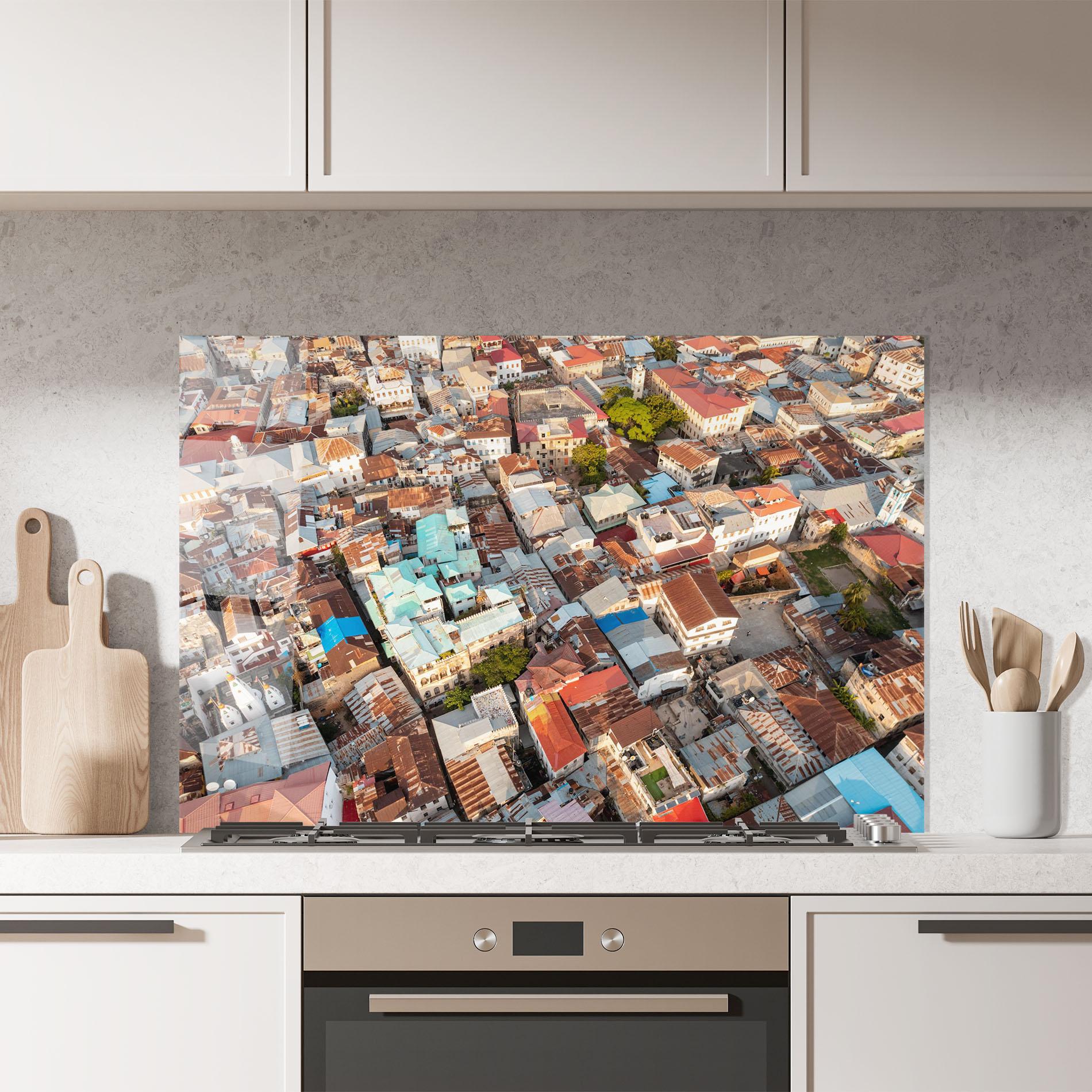 Panou Sticla Bucatarie Island Tanzania Buildings mockup 7