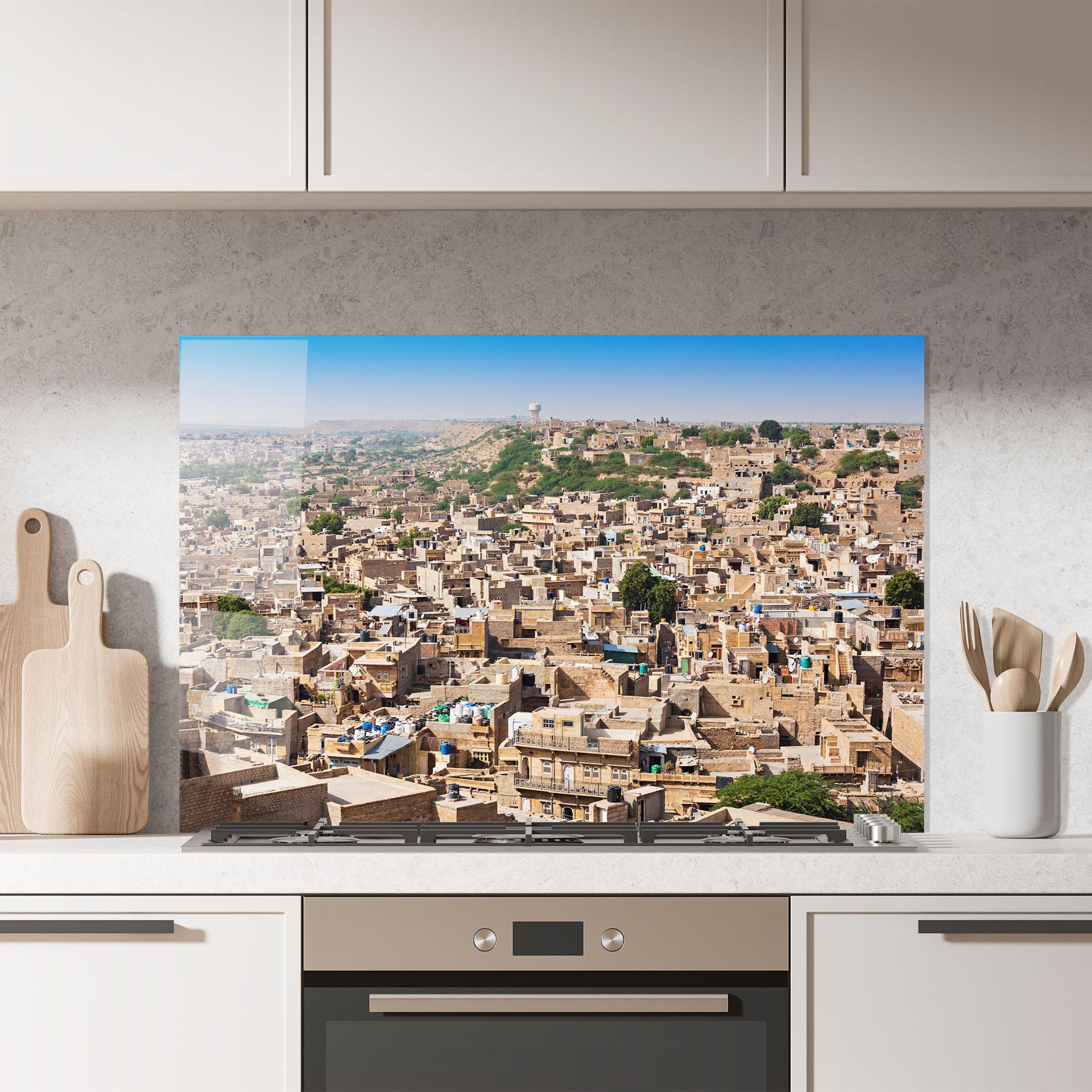 Panou Sticla Bucatarie Jaisalmer Panorama View mockup 7