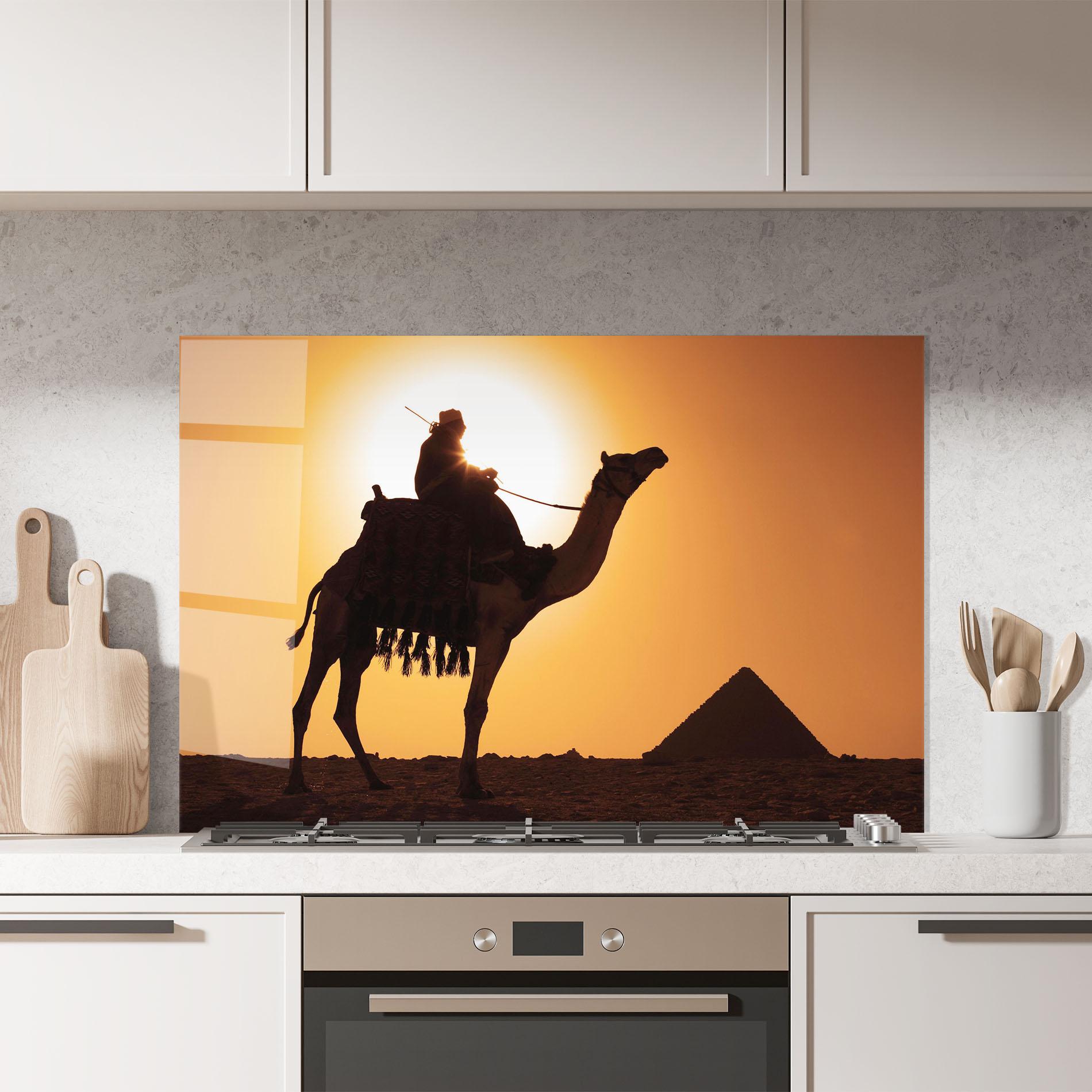 Panou Sticla Bucatarie Pyramids Sunset mockup 7