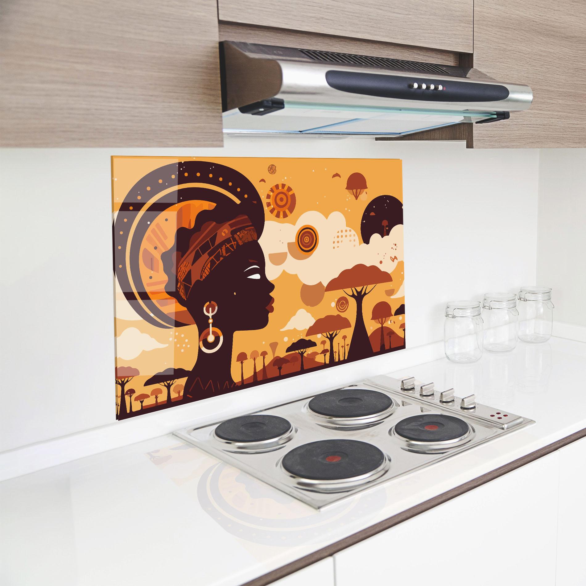 Panou Sticla Bucatarie African Art mockup 8