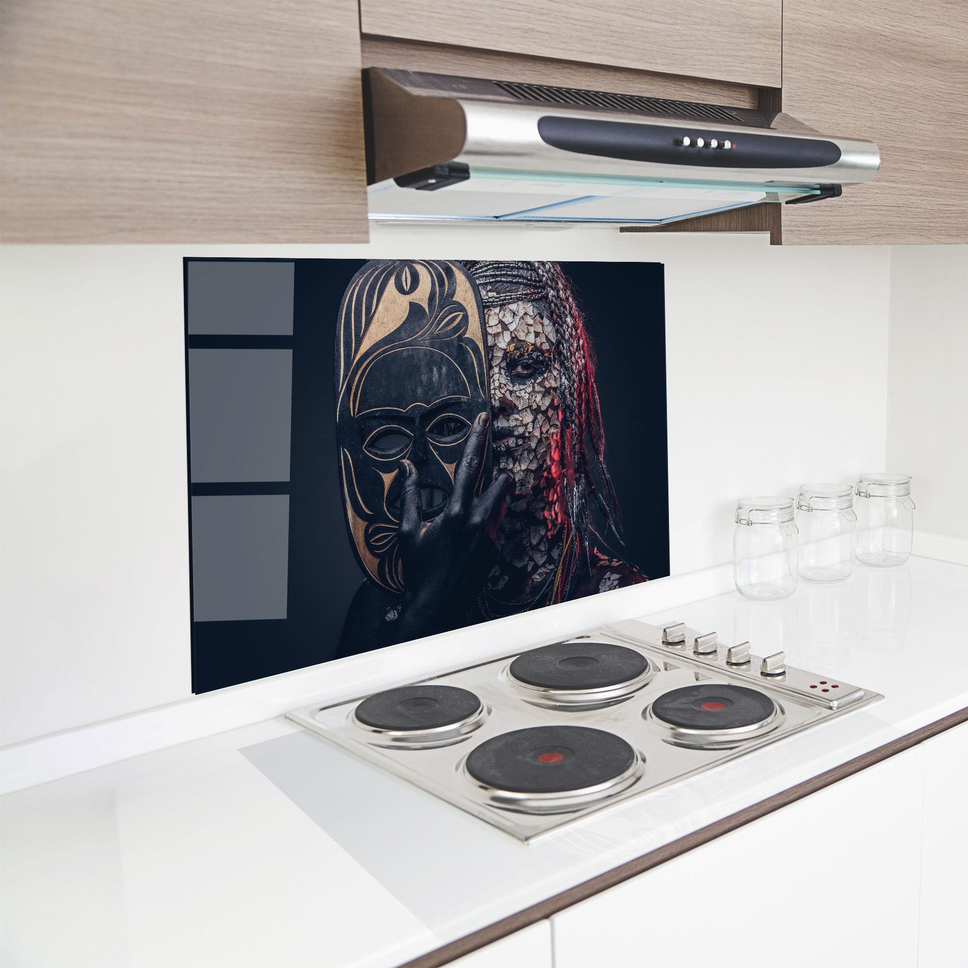 Panou Sticla Bucatarie African Tribe Costume mockup 8