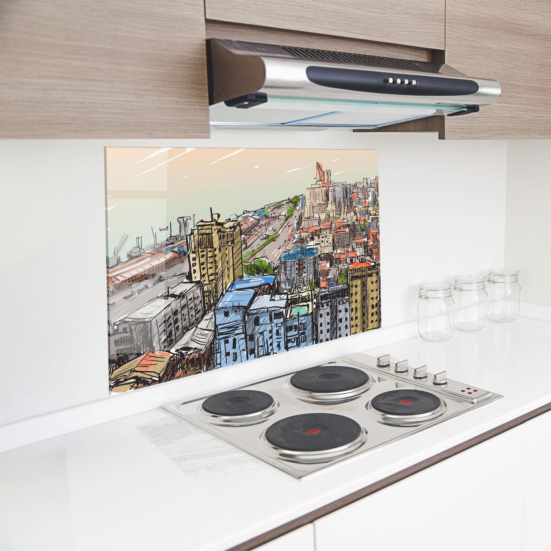 Panou Sticla Bucatarie Big African City mockup 8