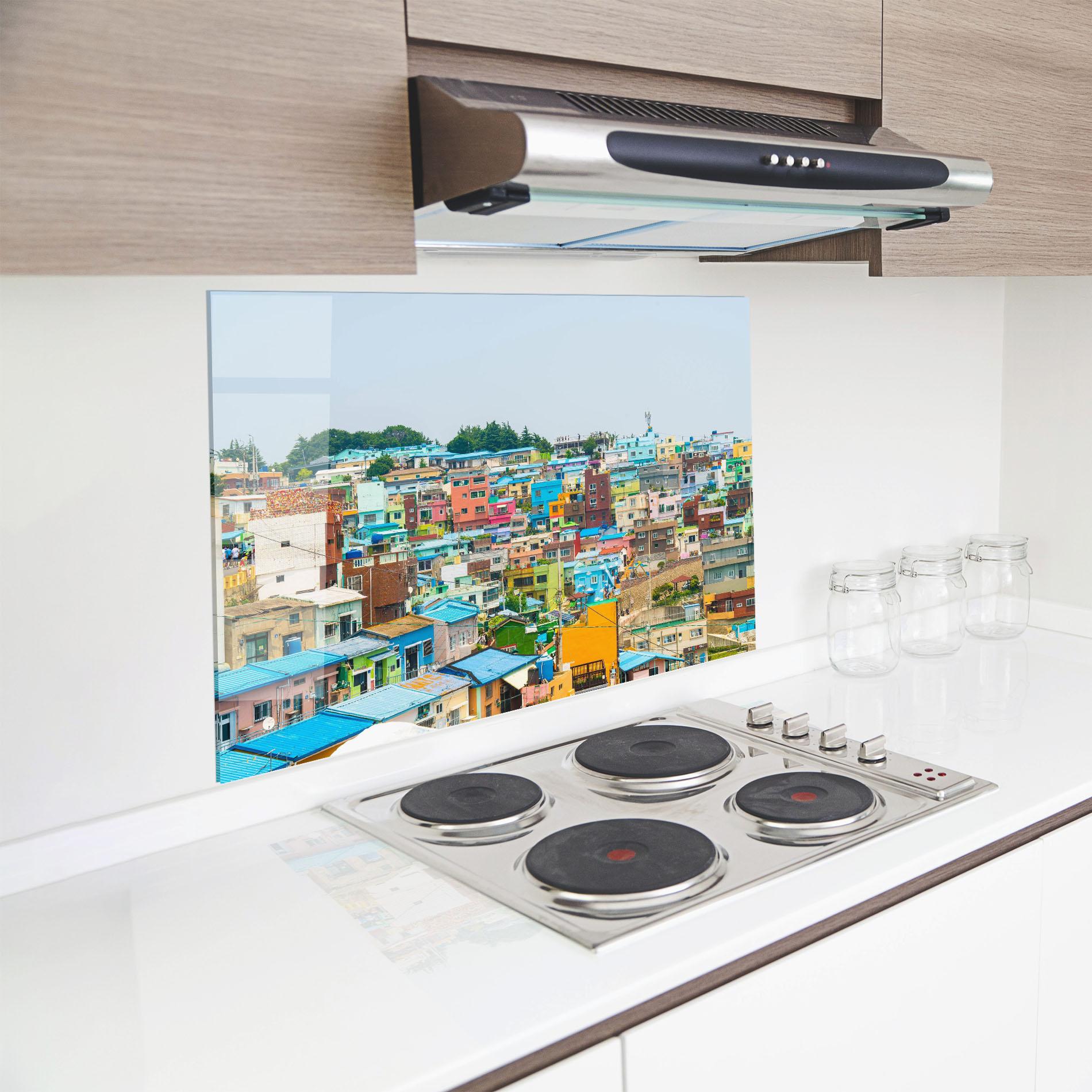 Panou Sticla Bucatarie Gamcheon Culture mockup 8