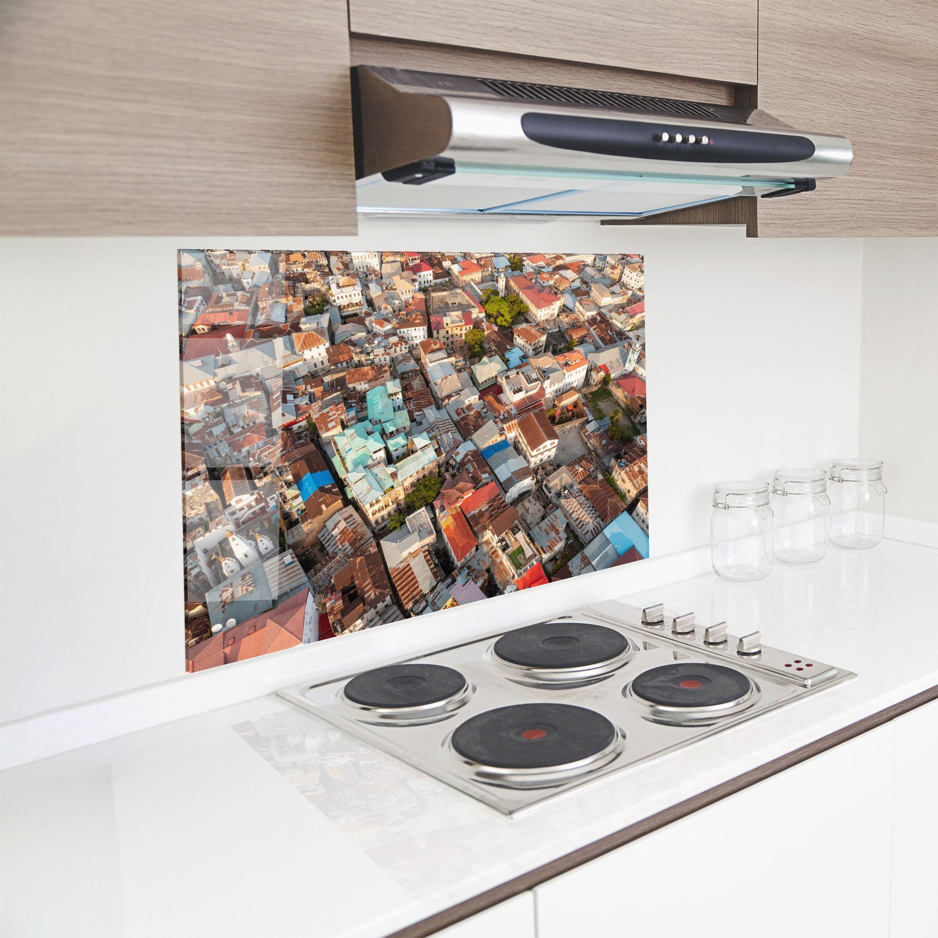 Panou Sticla Bucatarie Island Tanzania Buildings mockup 8