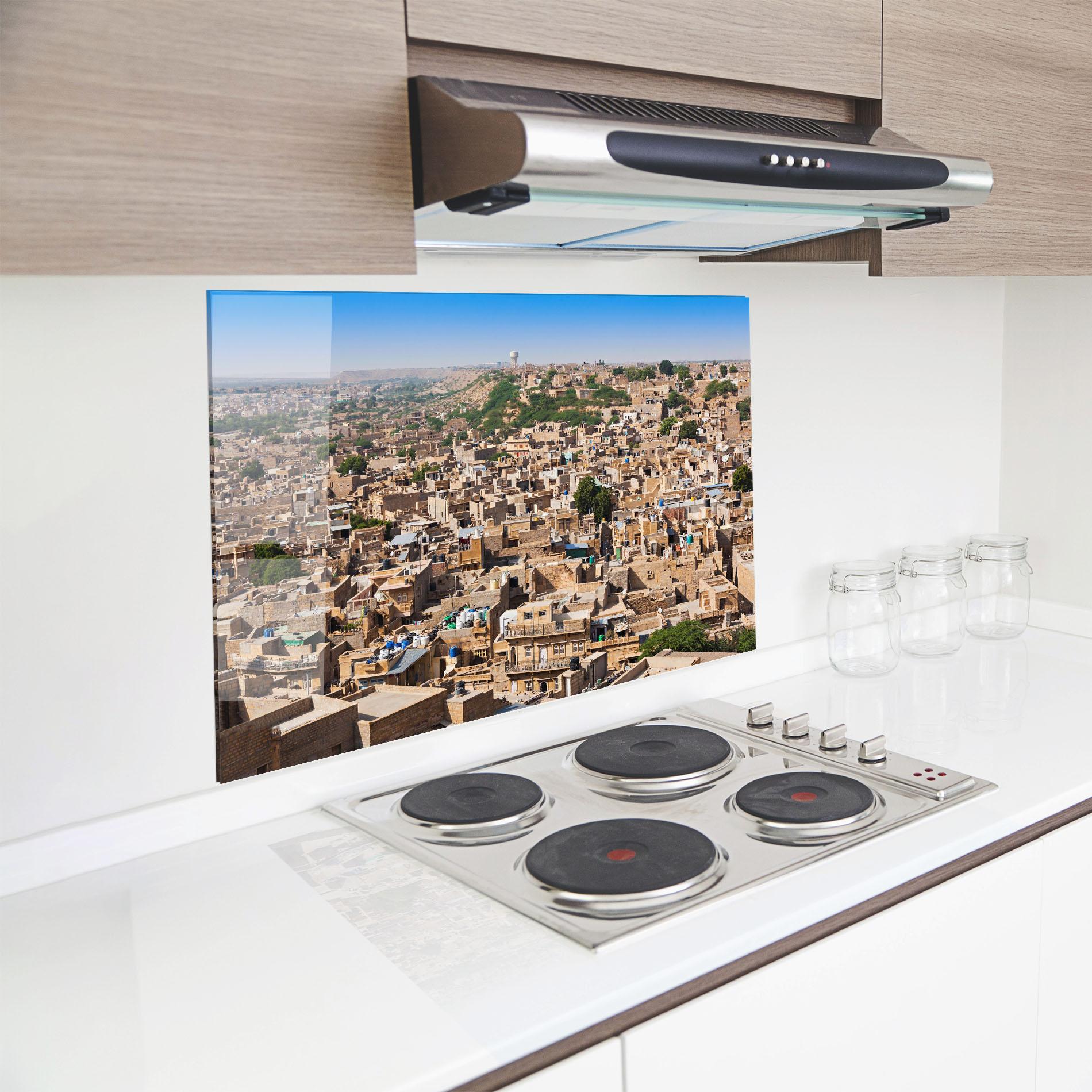 Panou Sticla Bucatarie Jaisalmer Panorama View mockup 8