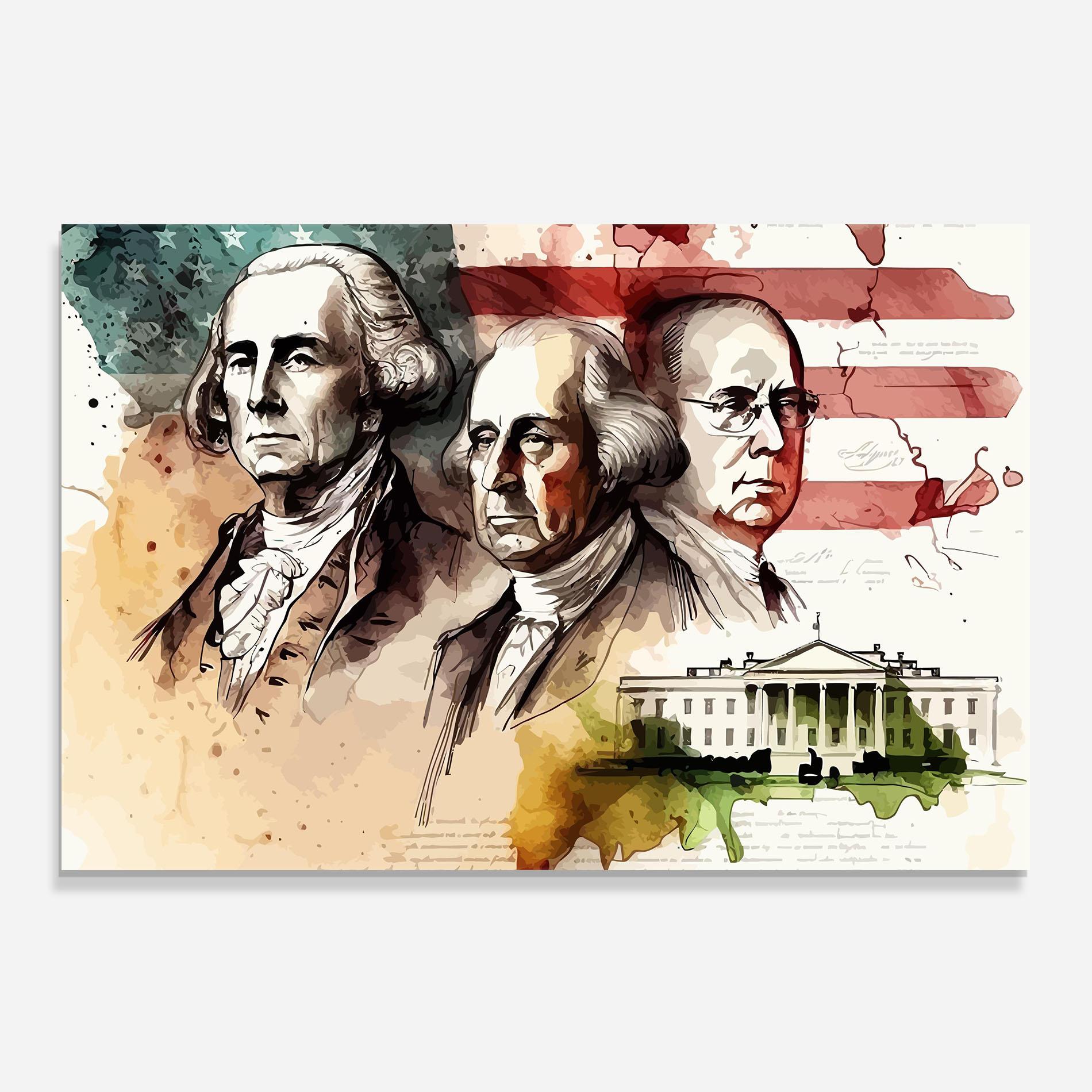 Panou Sticla Bucatarie American Art Flag mockup 0