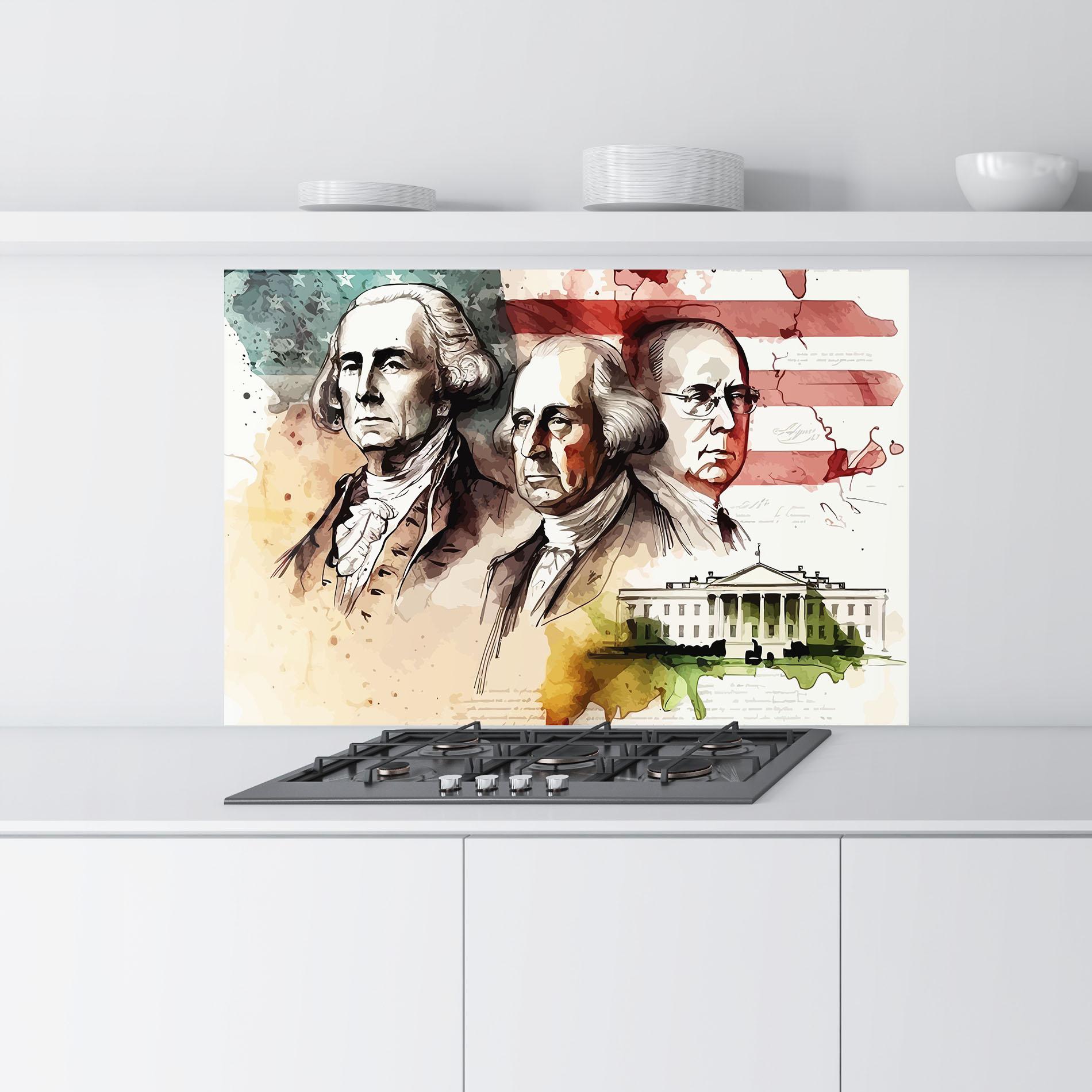 Panou Sticla Bucatarie American Art Flag mockup 9