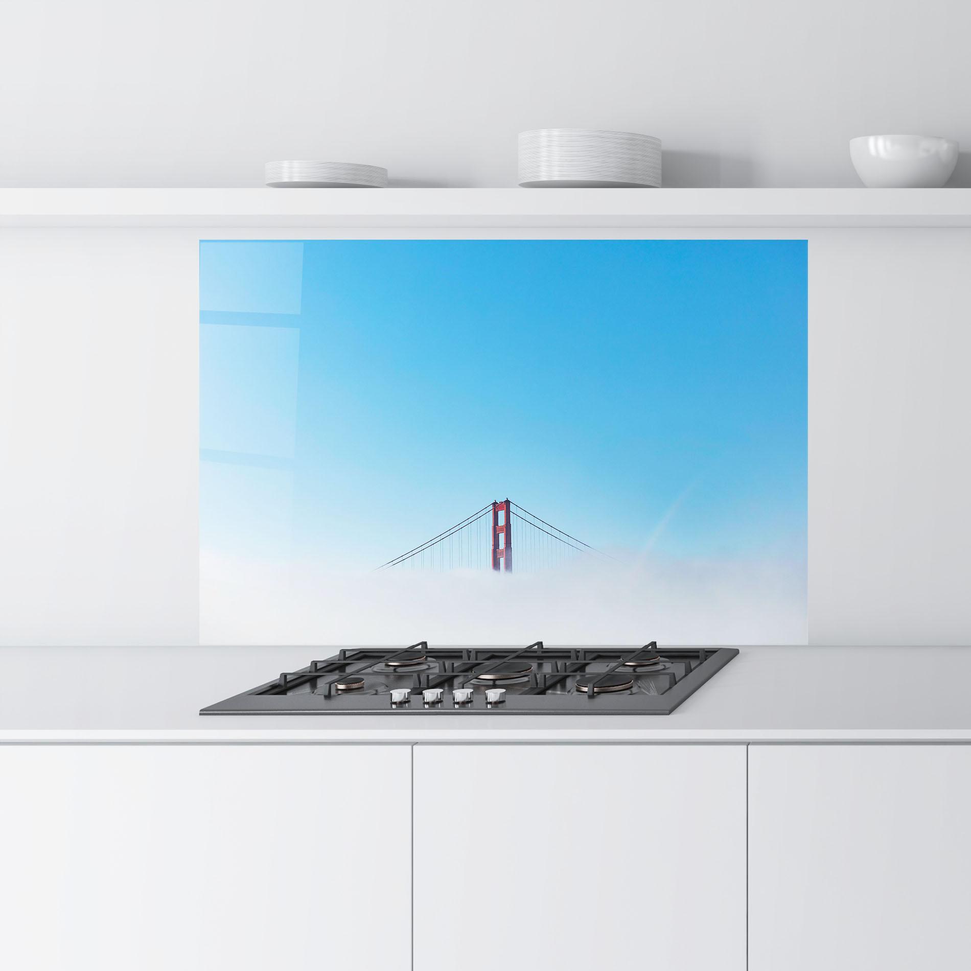 Panou Sticla Bucatarie High Cloud Bridge mockup 9