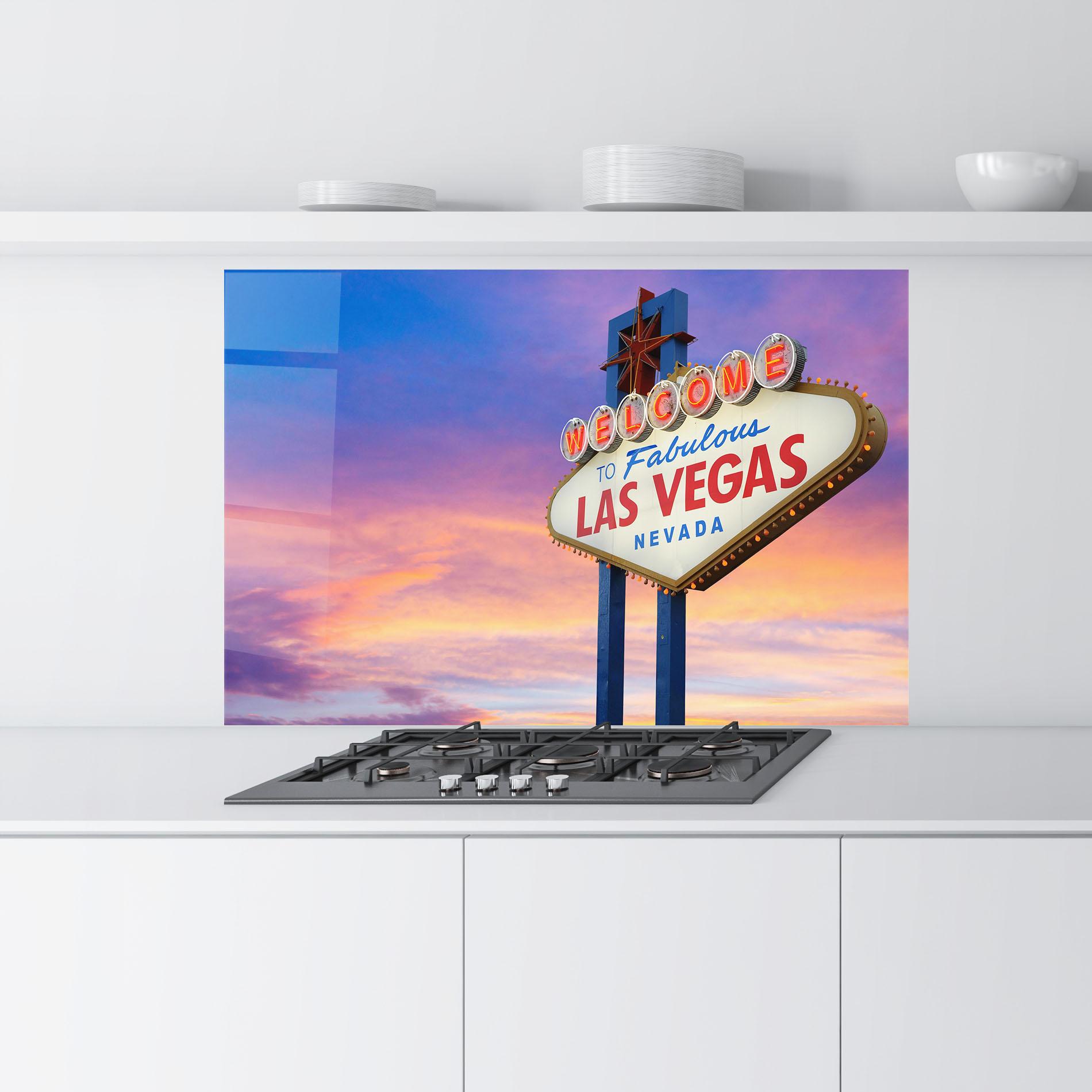 Panou Sticla Bucatarie Las Vegas Sign mockup 9