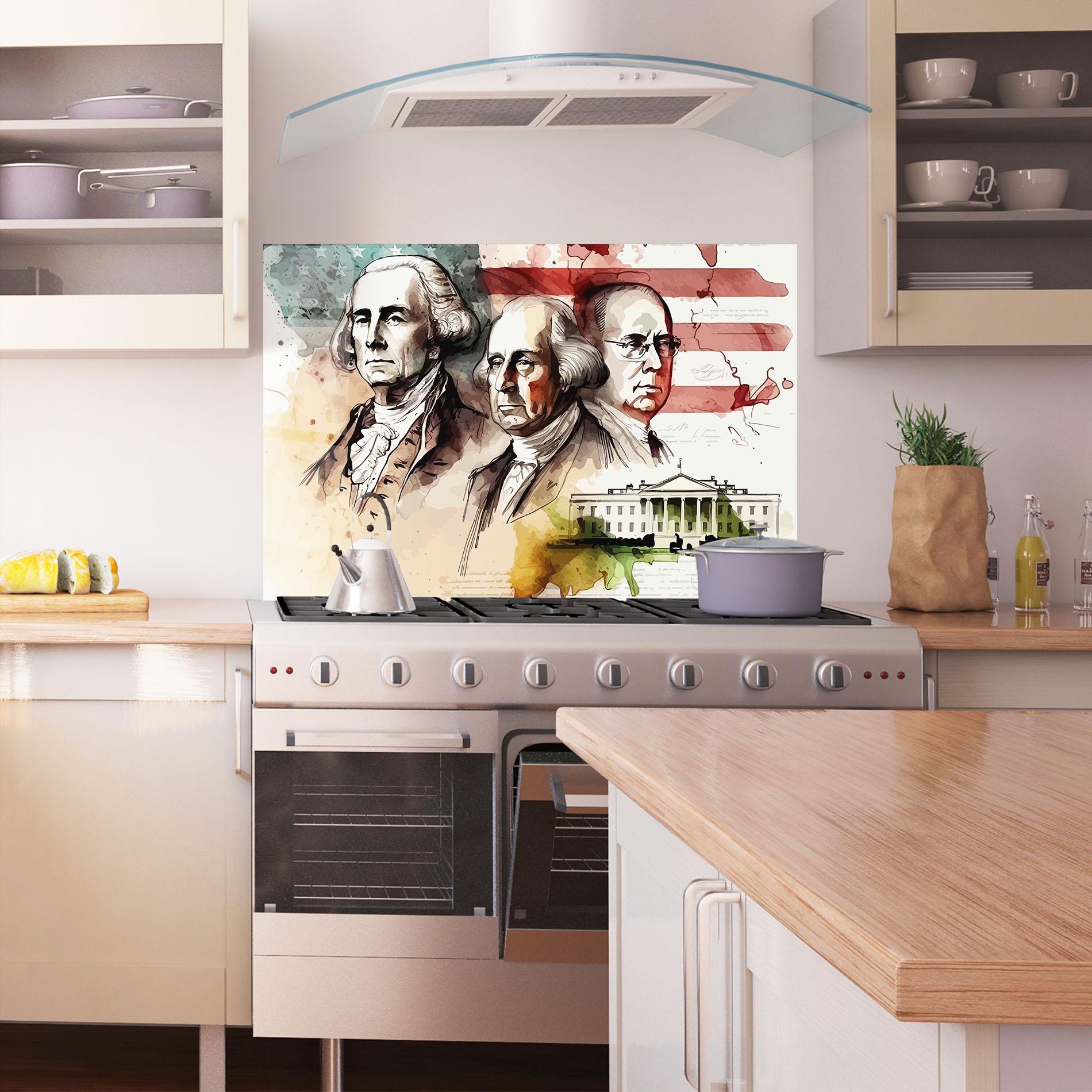 Panou Sticla Bucatarie American Art Flag mockup 1