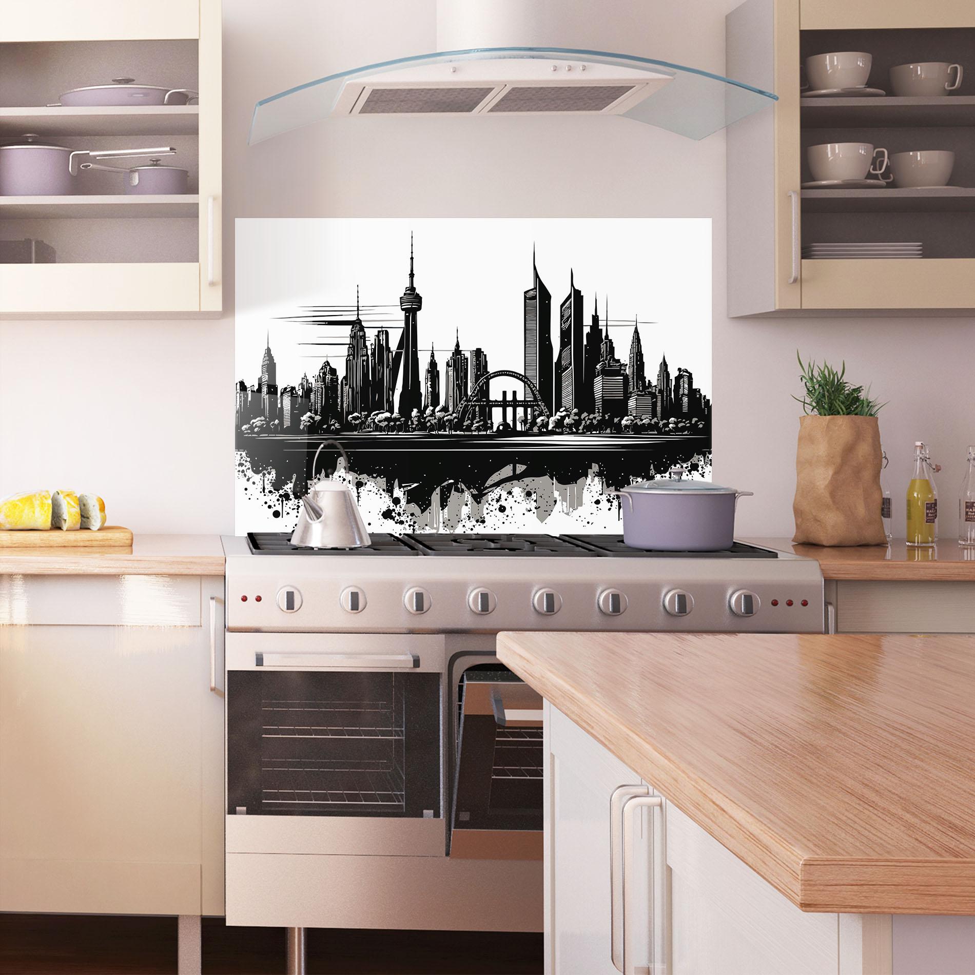 Panou Sticla Bucatarie Black Ink City mockup 1