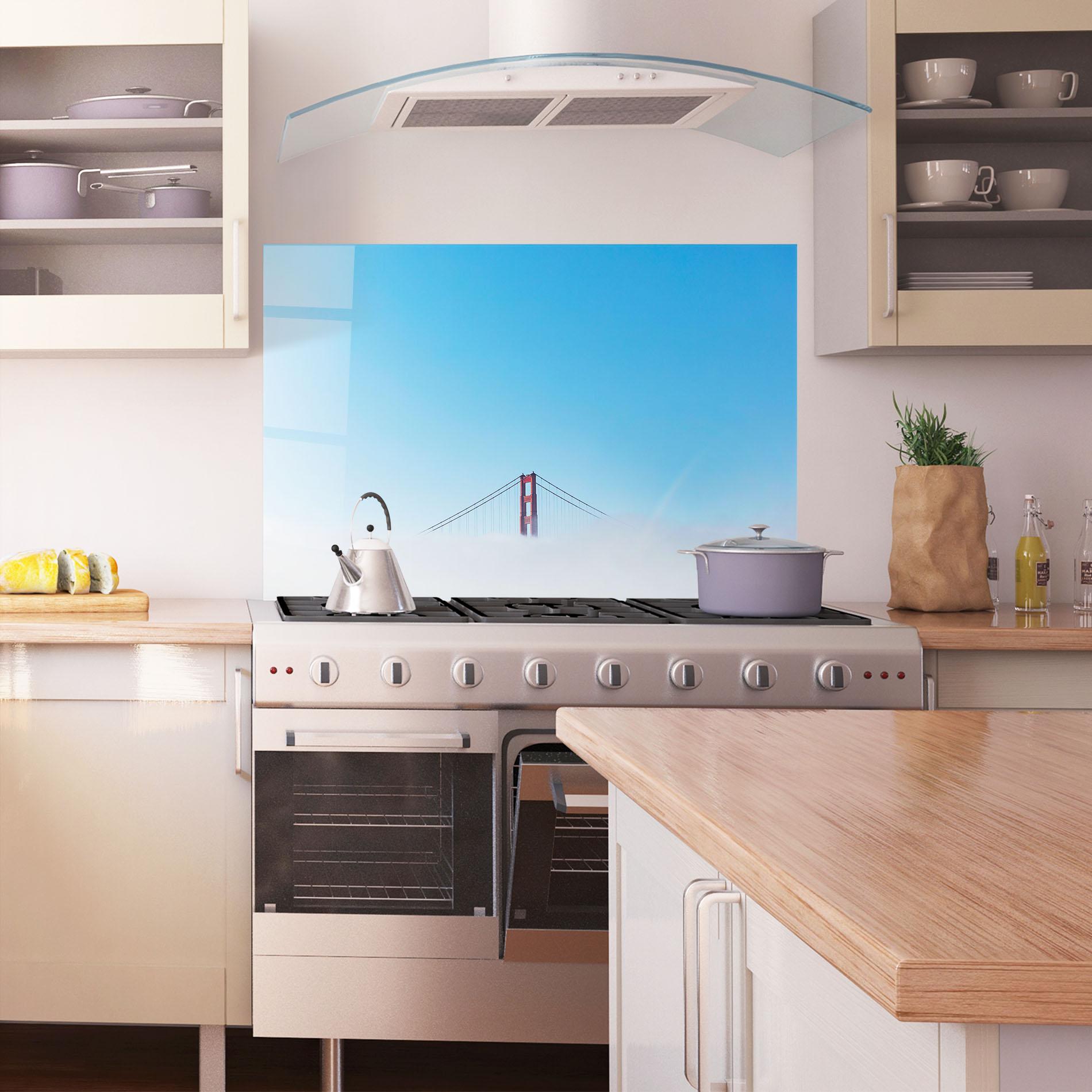 Panou Sticla Bucatarie High Cloud Bridge mockup 1