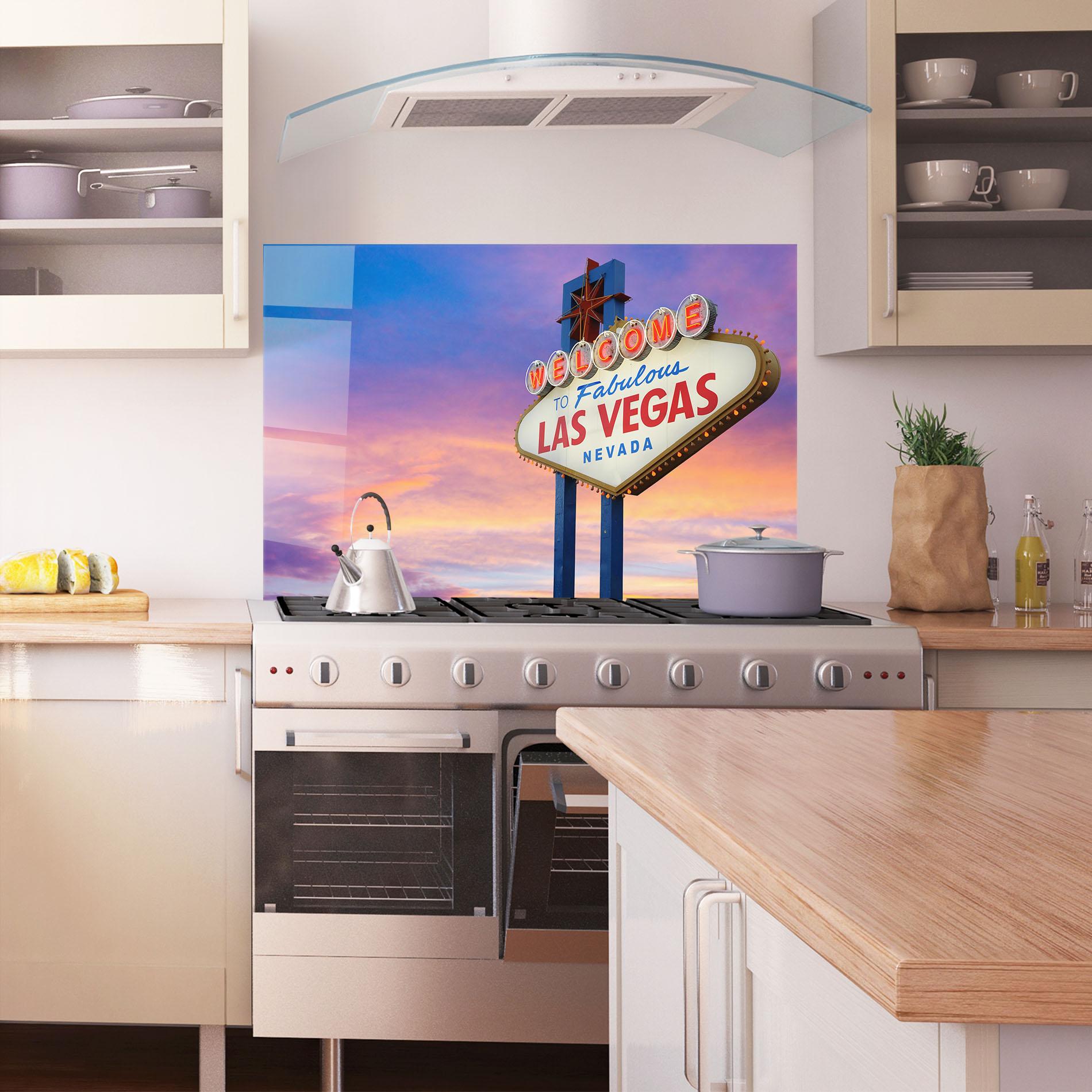 Panou Sticla Bucatarie Las Vegas Sign mockup 1