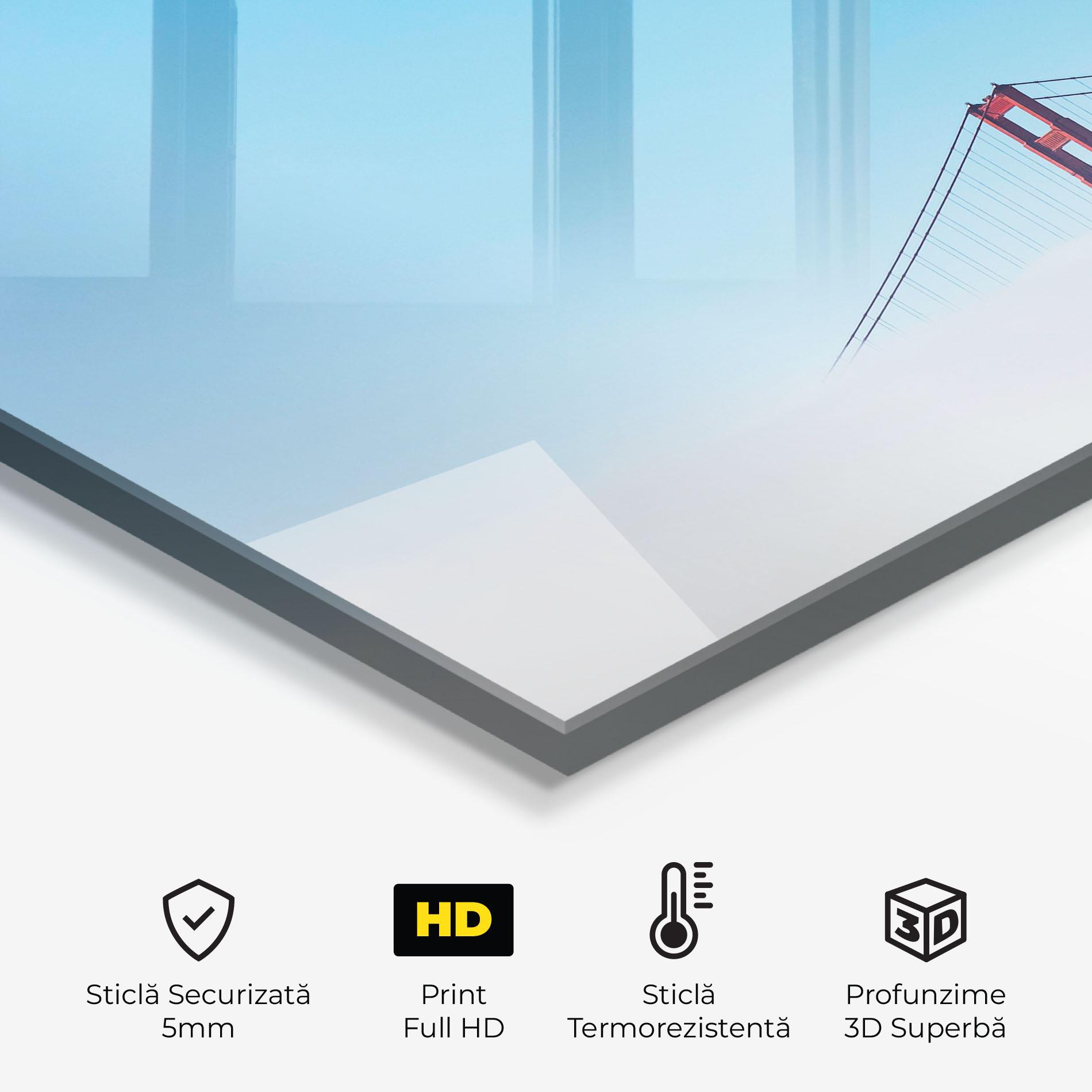 Panou Sticla Bucatarie High Cloud Bridge mockup 2