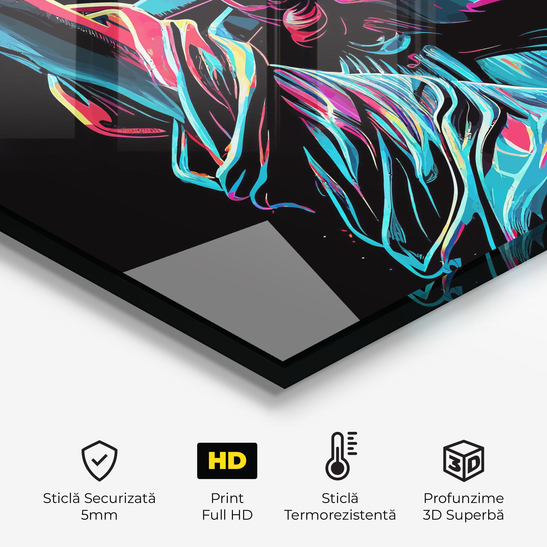 Panou Sticla Bucatarie Liberty Colorful Statue mockup 2