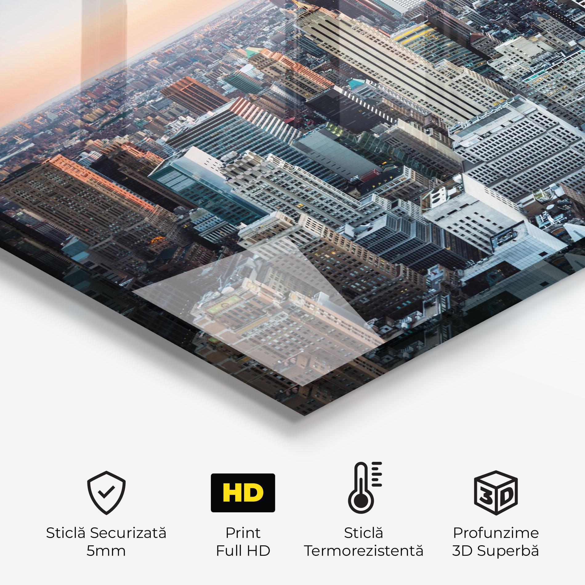 Panou Sticla Bucatarie New York Skyline mockup 2