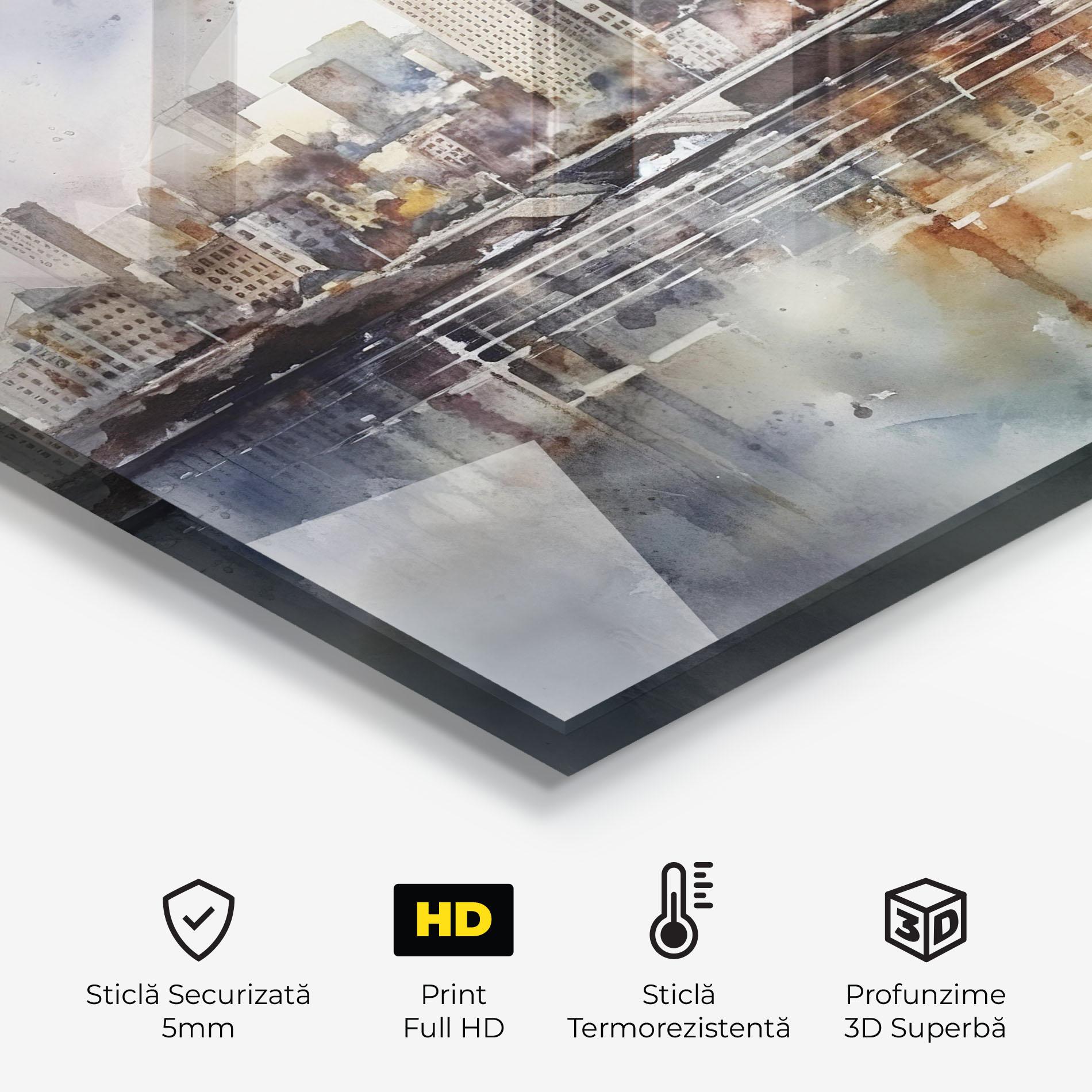 Panou Sticla Bucatarie Watercolor Skyline mockup 2