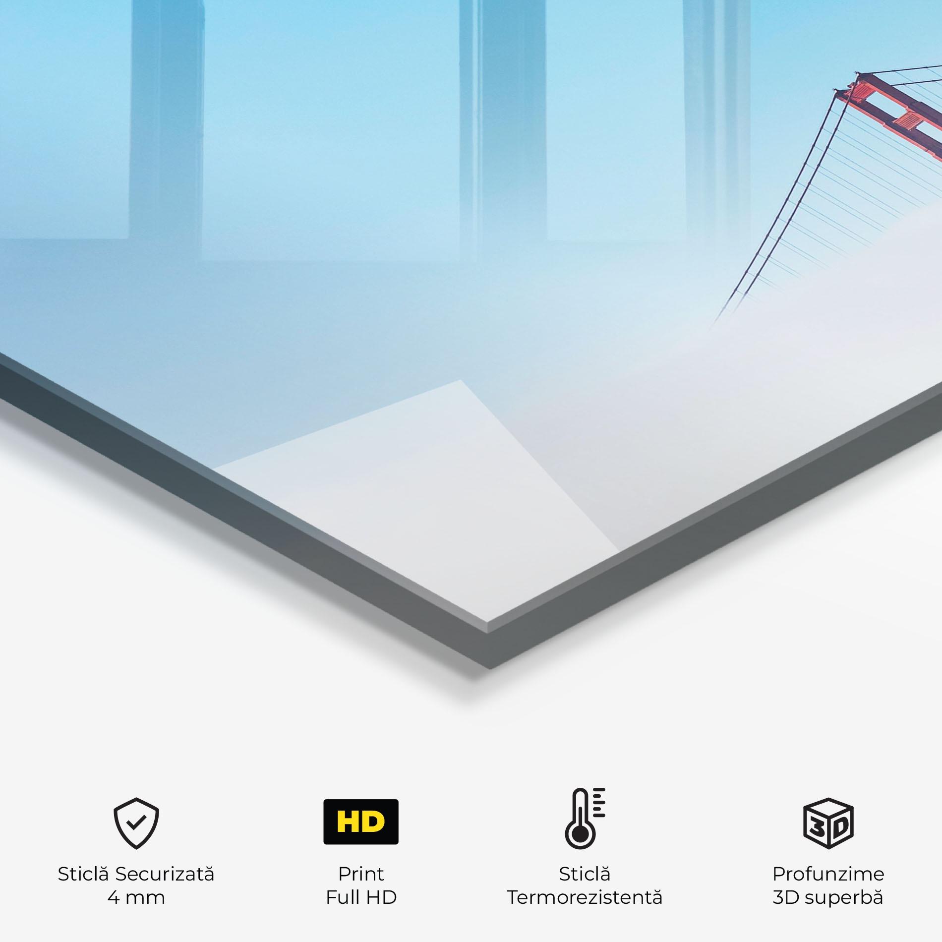 Panou Sticla Bucatarie High Cloud Bridge mockup 2