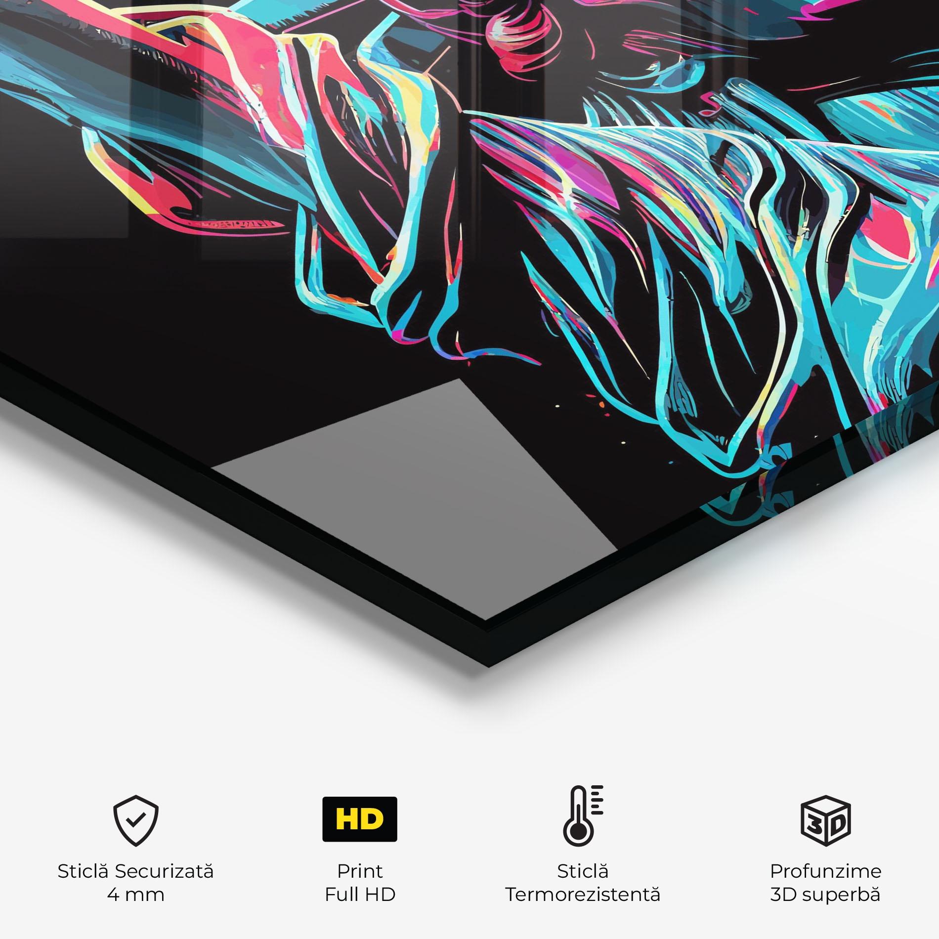 Panou Sticla Bucatarie Liberty Colorful Statue mockup 2