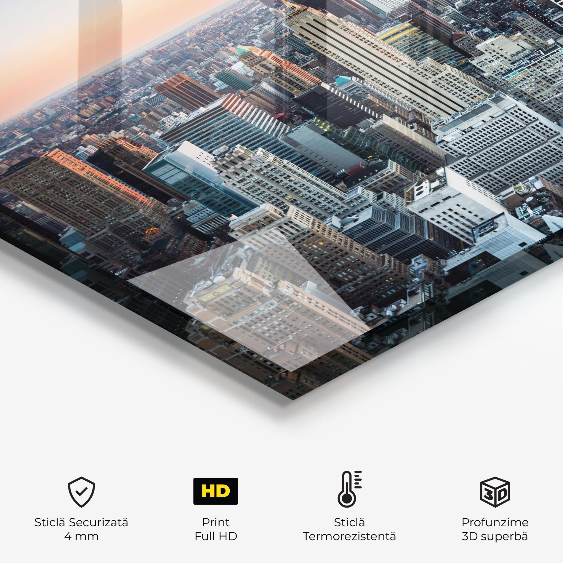 Panou Sticla Bucatarie New York Skyline mockup 2