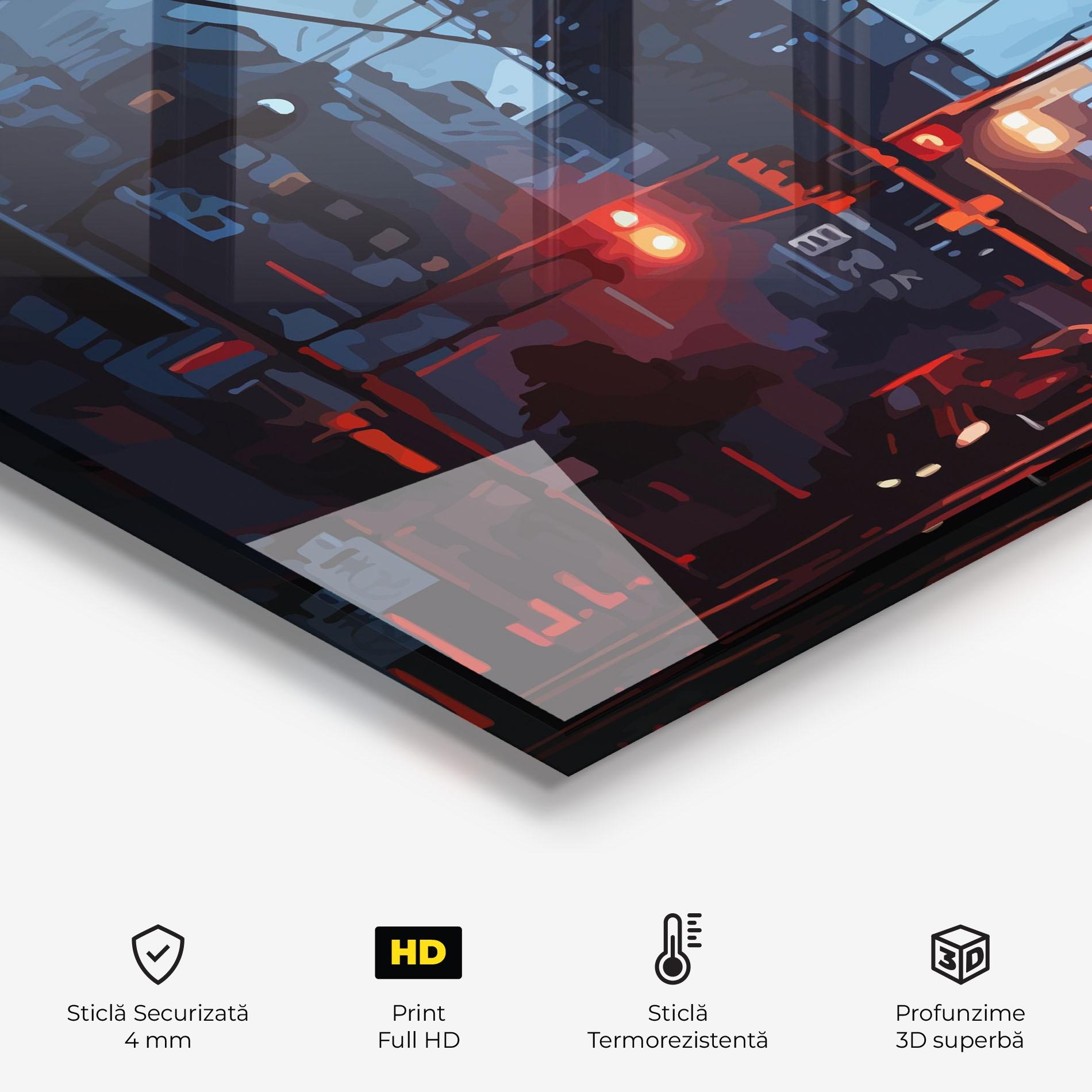 Panou Sticla Bucatarie Red City Light mockup 2