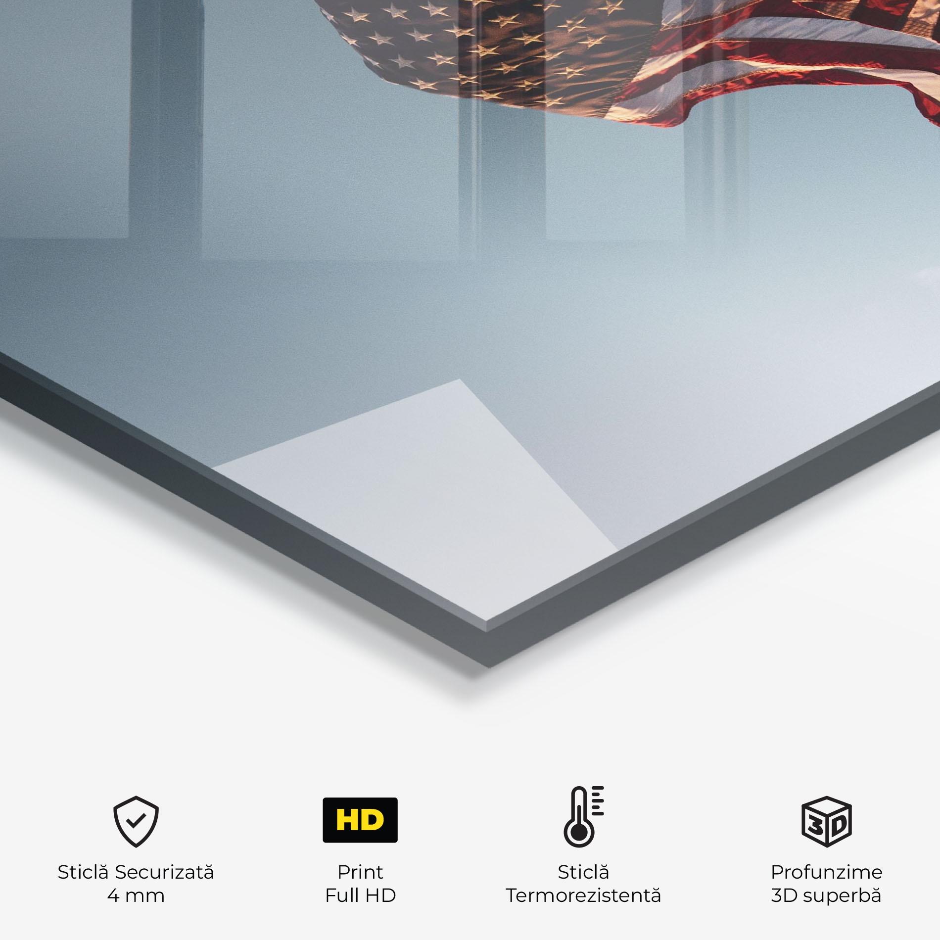 Panou Sticla Bucatarie Usa Flag mockup 2