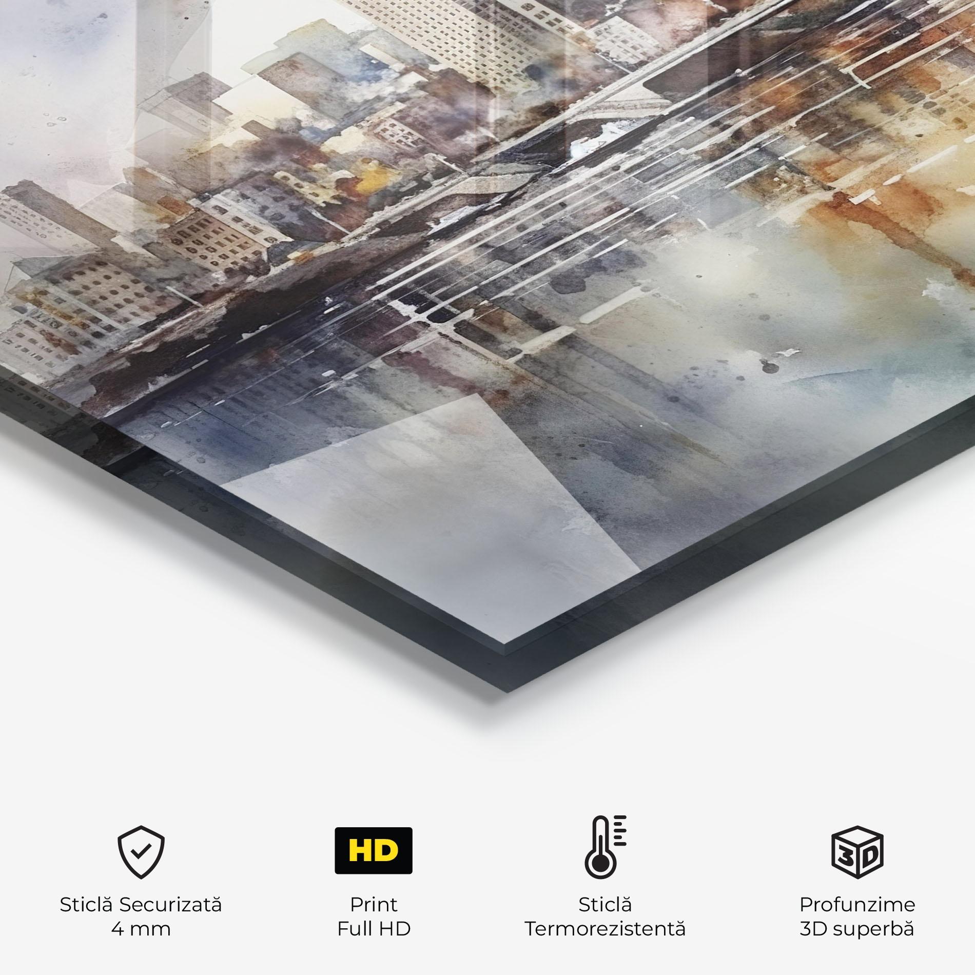 Panou Sticla Bucatarie Watercolor Skyline mockup 2