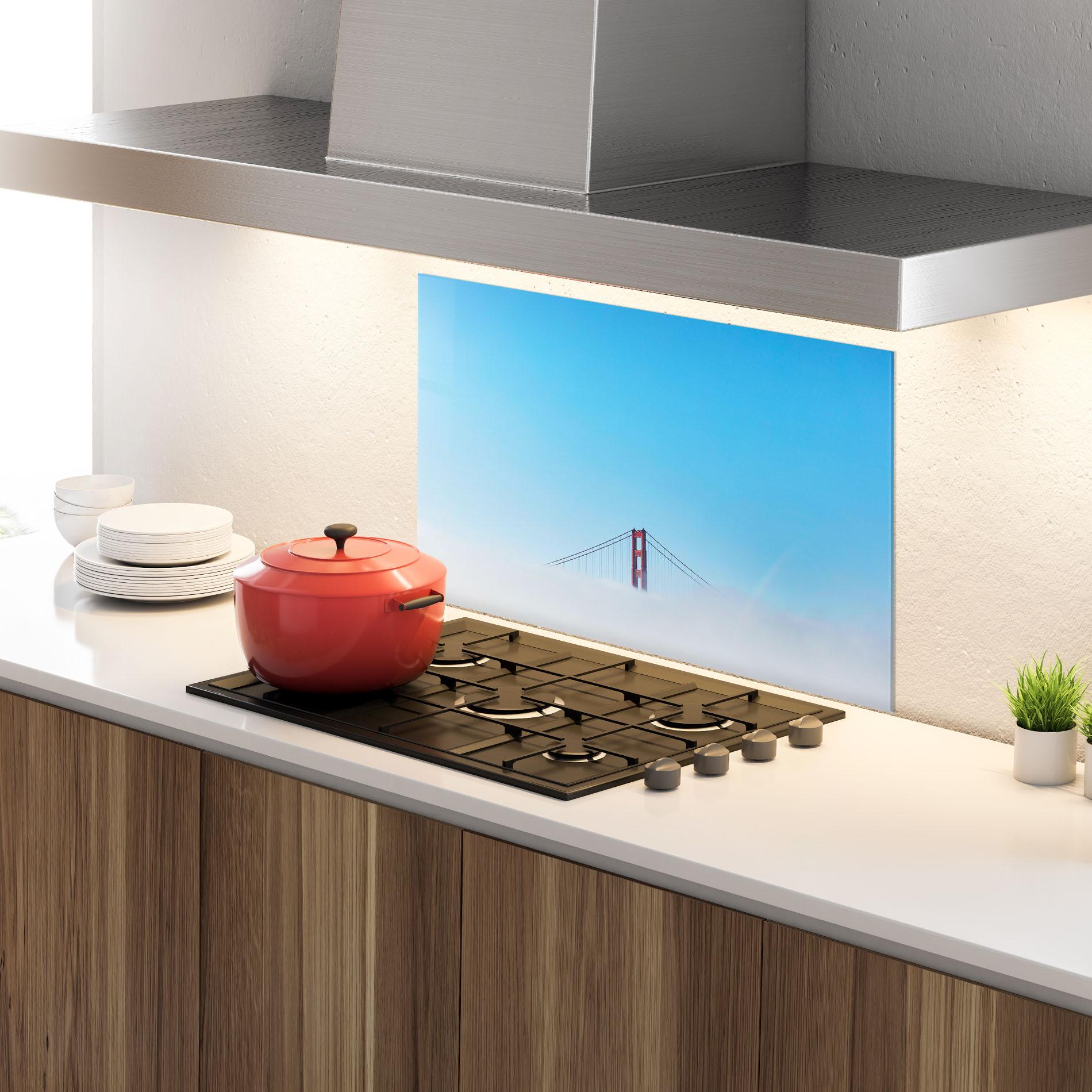 Panou Sticla Bucatarie High Cloud Bridge mockup 4