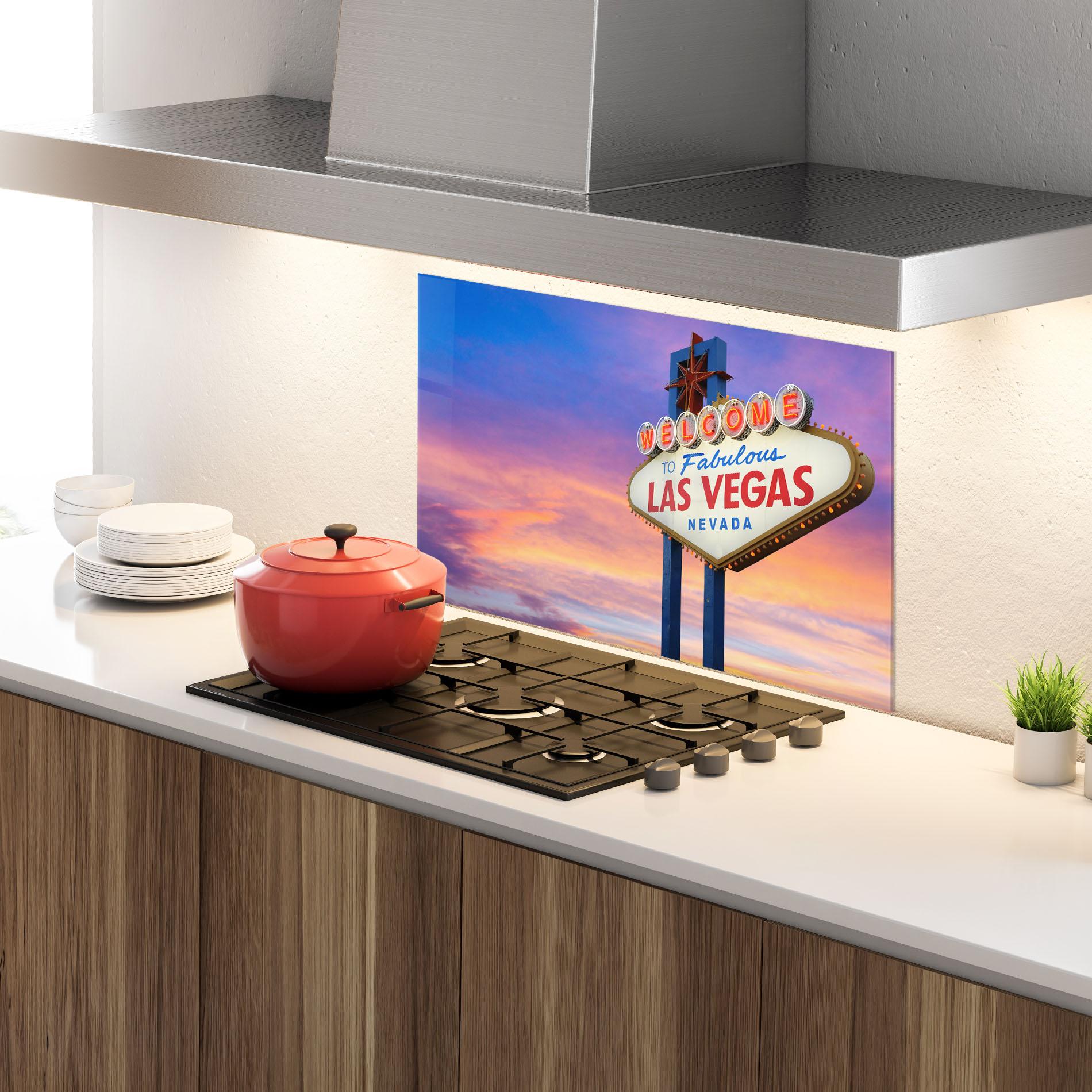 Panou Sticla Bucatarie Las Vegas Sign mockup 4